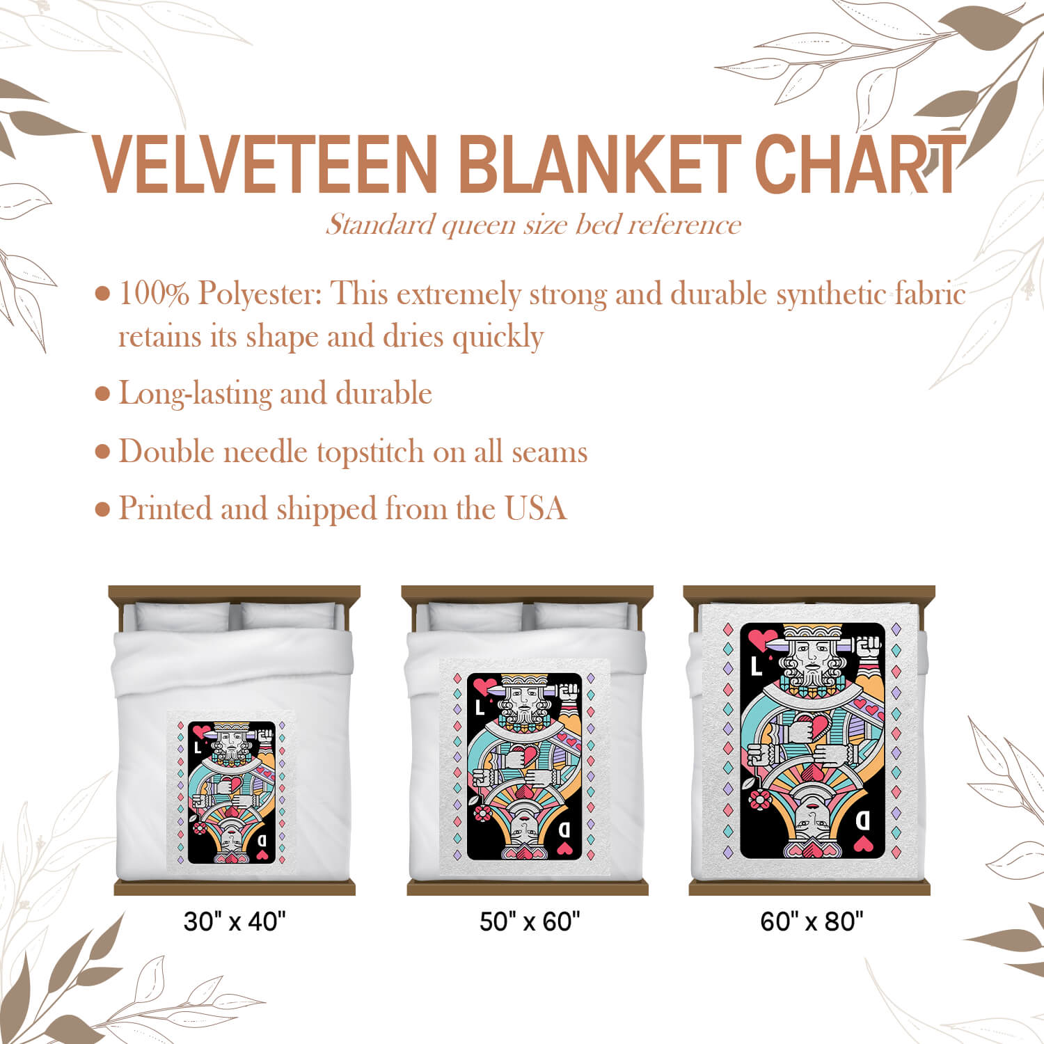 Poker Card - Personalized Anniversary or Valentine's Day gift For Boyfriend or Girlfriend - Custom Blanket - Elizabethfashions