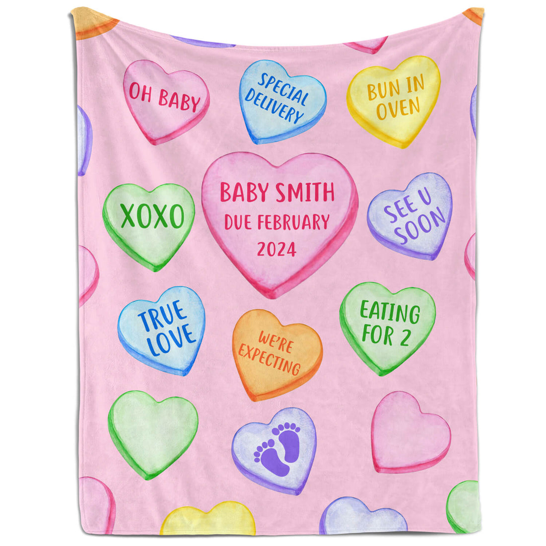 Valentine's Day Pregnancy Announcement - Personalized Valentine's Day Pregnancy Announcement gift For Family - Custom Blanket - Elizabethfashions