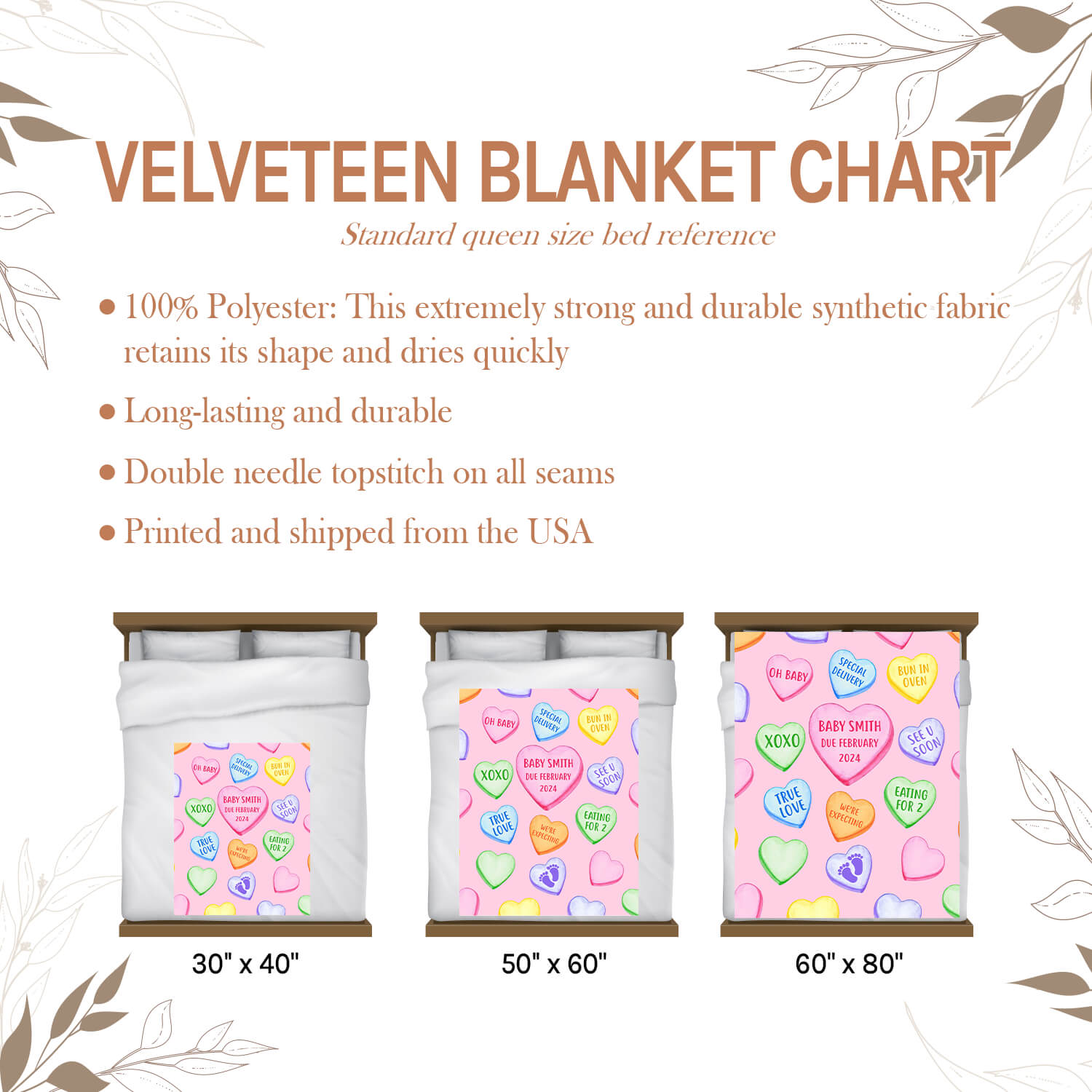 Valentine's Day Pregnancy Announcement - Personalized Valentine's Day Pregnancy Announcement gift For Family - Custom Blanket - Elizabethfashions