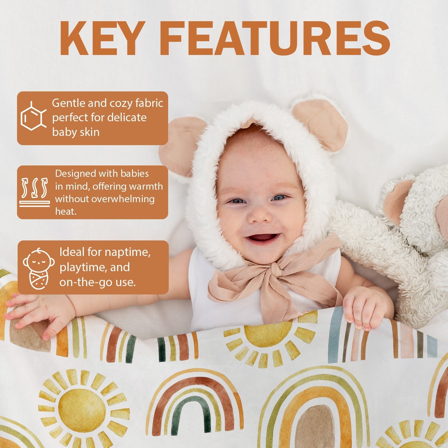 Rainbow Blanket - Personalized Birthday gift For Baby - Custom Baby Blanket - Elizabethfashions