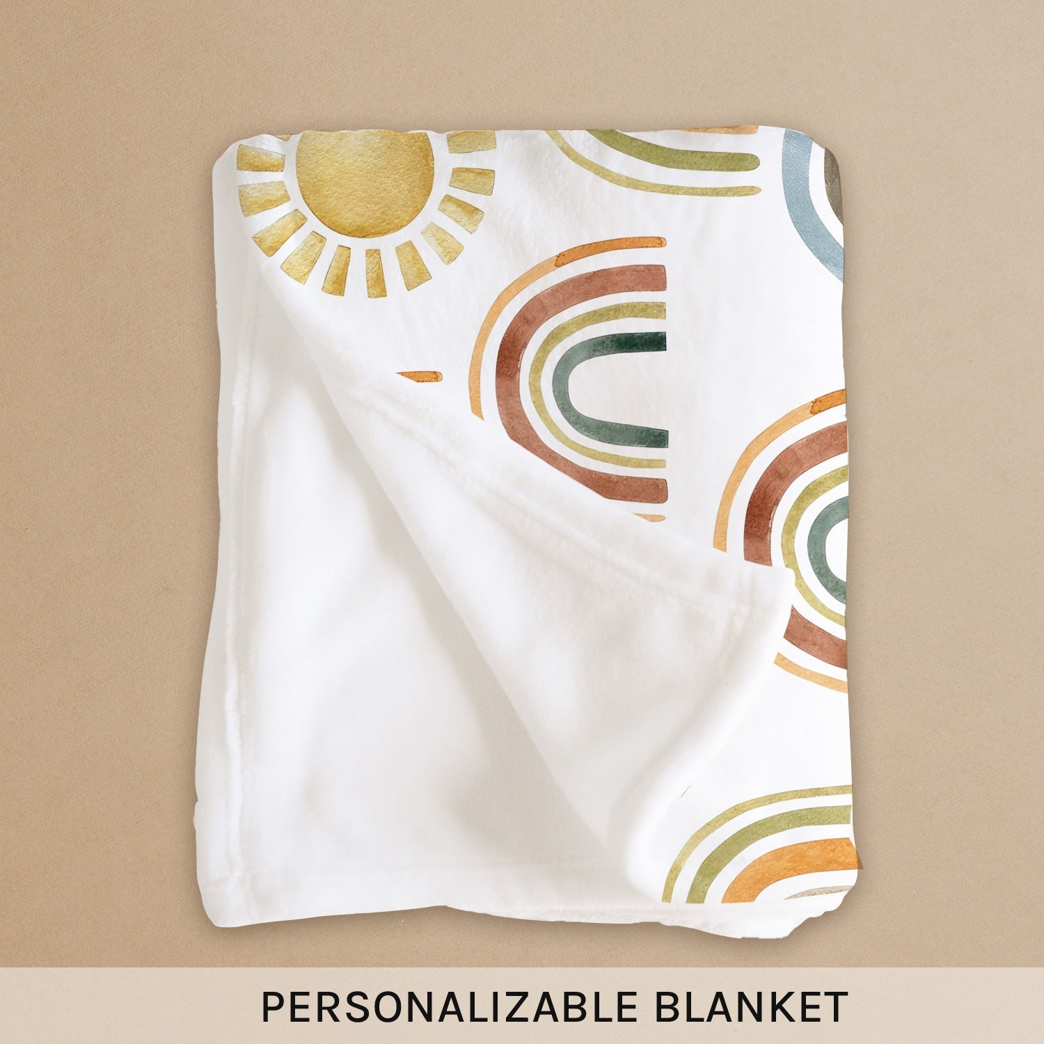 Rainbow Blanket - Personalized Birthday gift For Baby - Custom Baby Blanket - Elizabethfashions