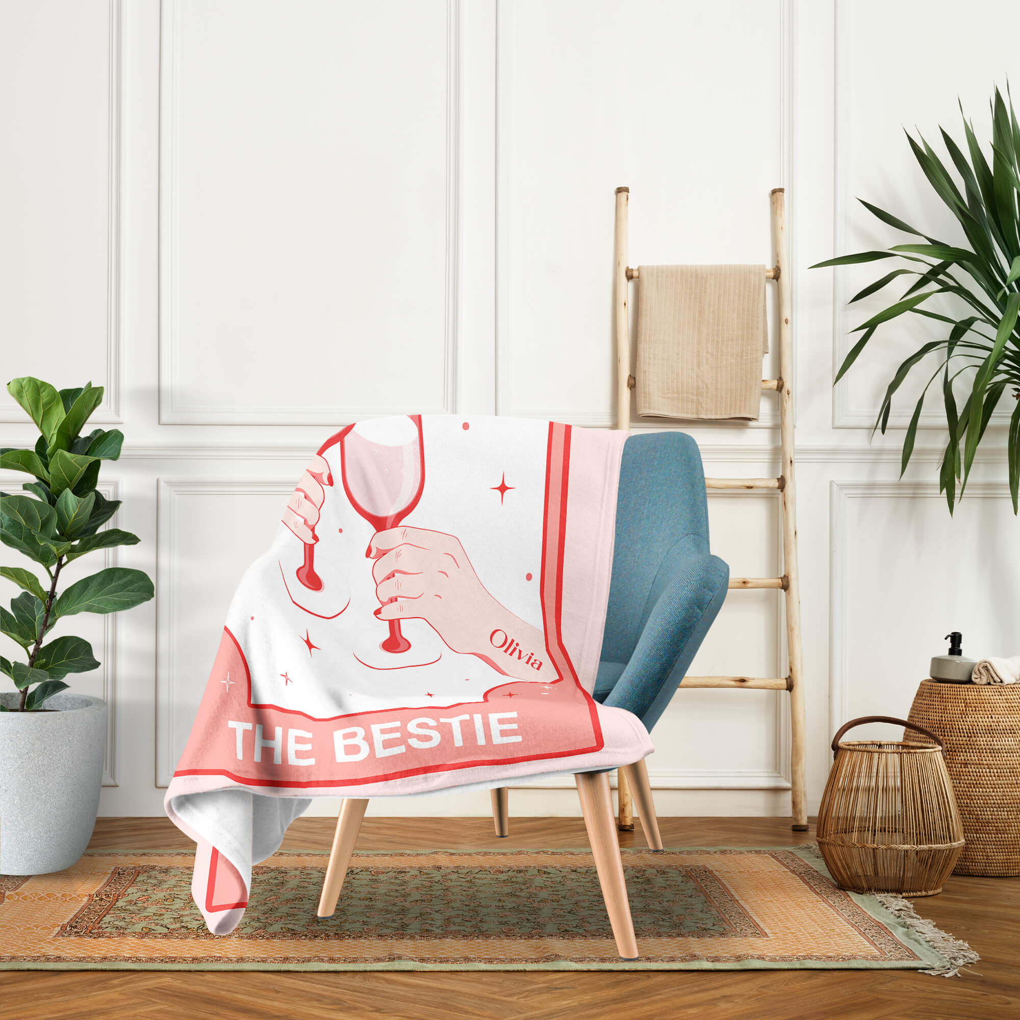 The Bestie - Personalized Galetine's Day, Birthday or Christmas gift For Friends - Custom Blanket - Elizabethfashions