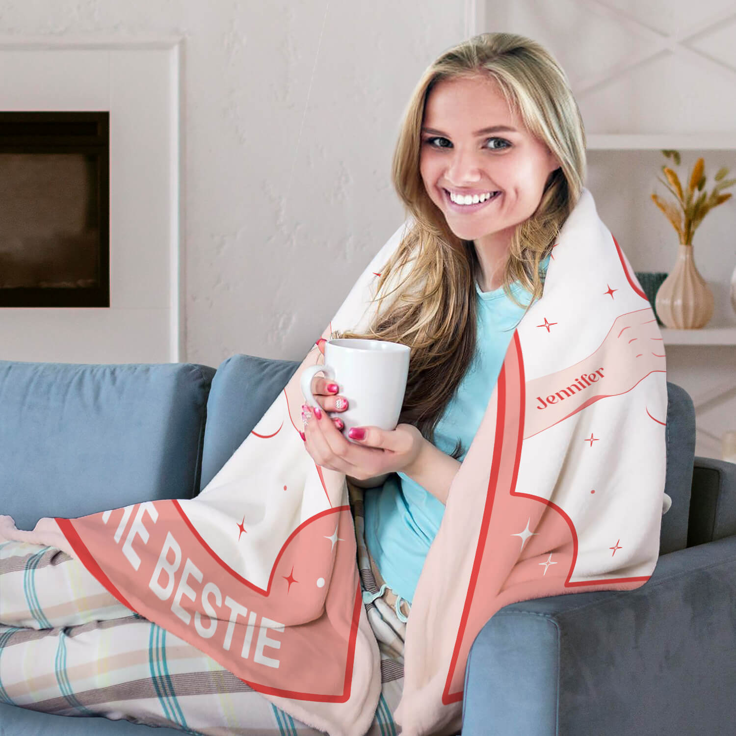 The Bestie - Personalized Galetine's Day, Birthday or Christmas gift For Friends - Custom Blanket - Elizabethfashions