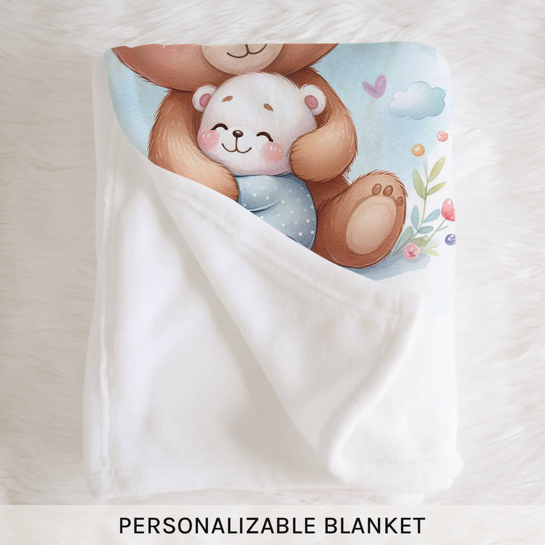 To My Grandson Bear Blanket - Personalized Valentine's Day, Birthday or Christmas gift For Grandson - Custom Blanket - Elizabethfashions