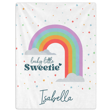 Personalized Rainbow Blanket - Birthday gift For Baby - Custom Baby Blanket - Elizabethfashions
