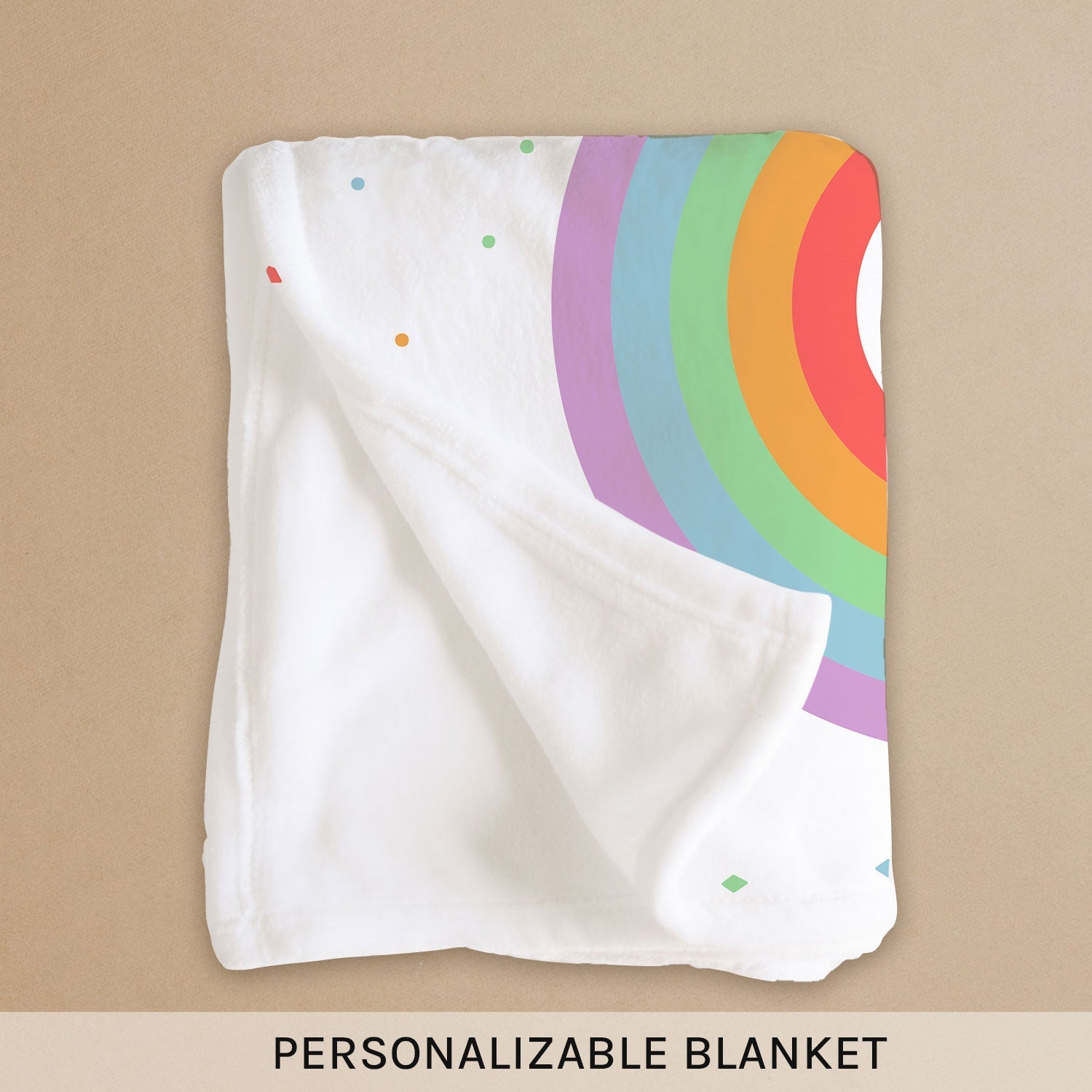 Personalized Rainbow Blanket - Birthday gift For Baby - Custom Baby Blanket - Elizabethfashions