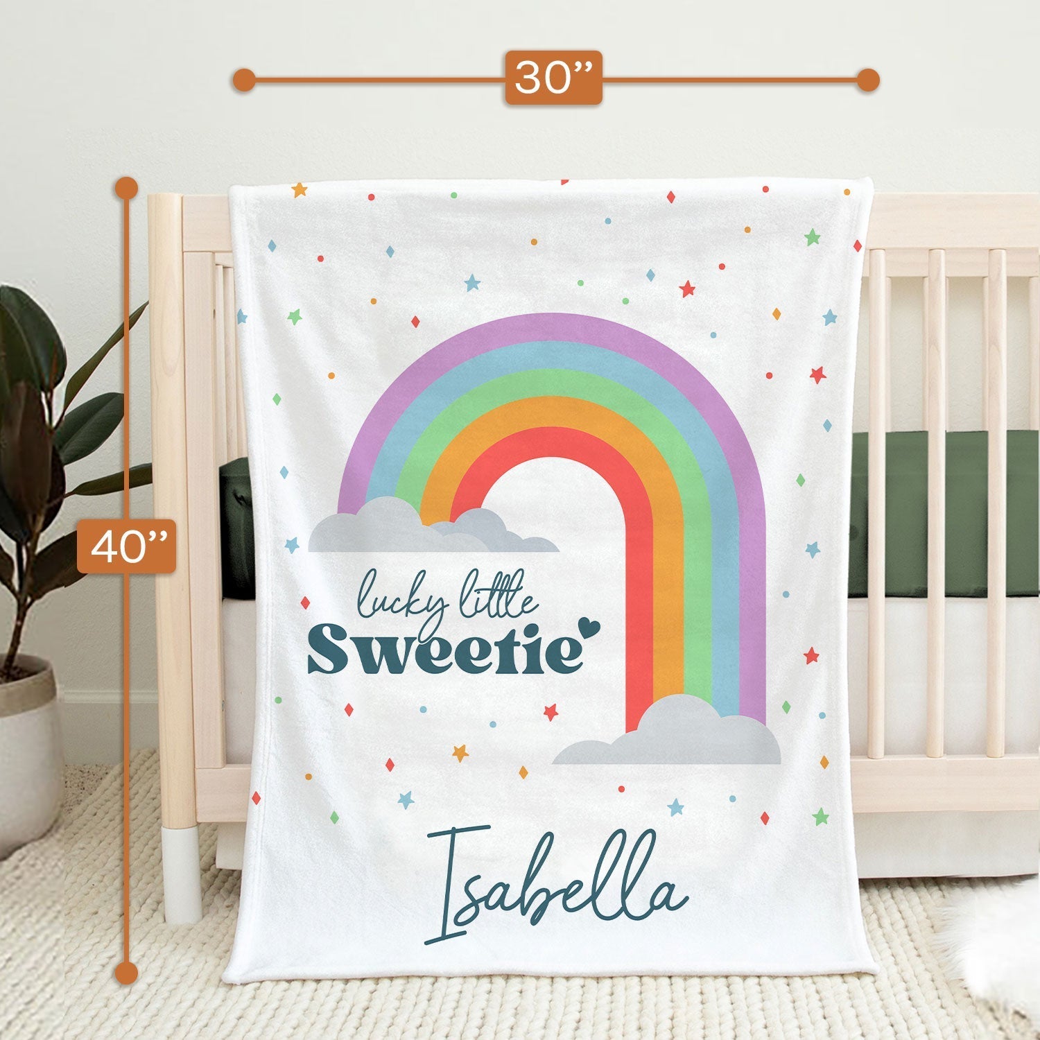 Personalized Rainbow Blanket - Birthday gift For Baby - Custom Baby Blanket - Elizabethfashions