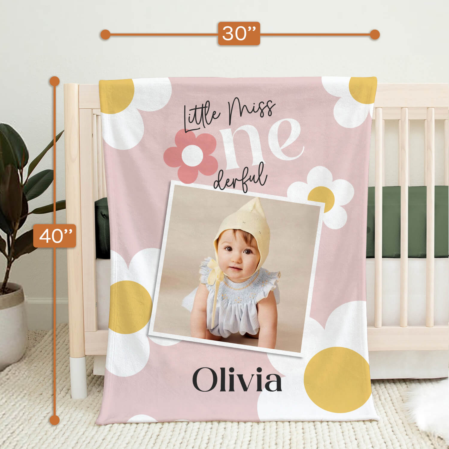 Little Miss Onederful - Personalized 1st Birthday gift For Baby - Custom Baby Blanket - Elizabethfashions