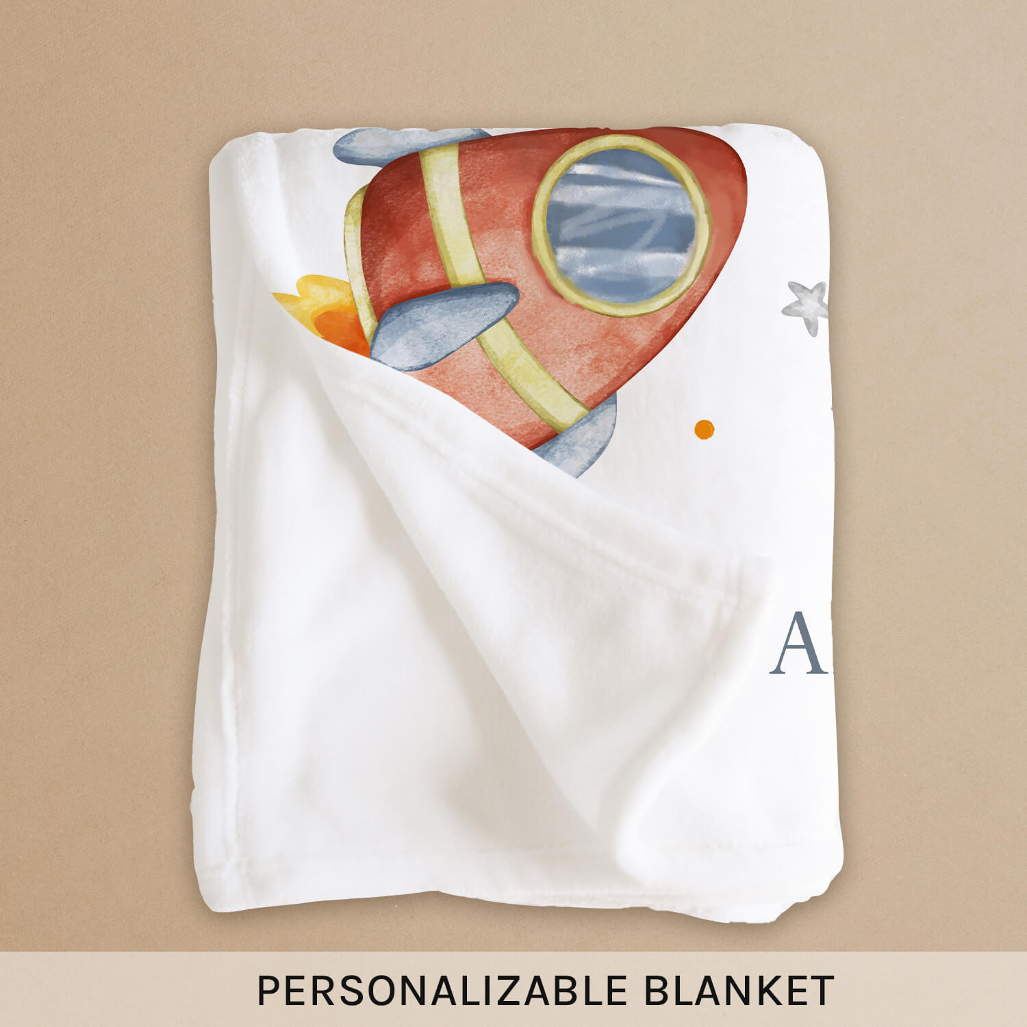 Personalized Star Blanket - Birthday gift - Cute Outer Space Starry Planets - Custom Baby Blanket - Elizabethfashions