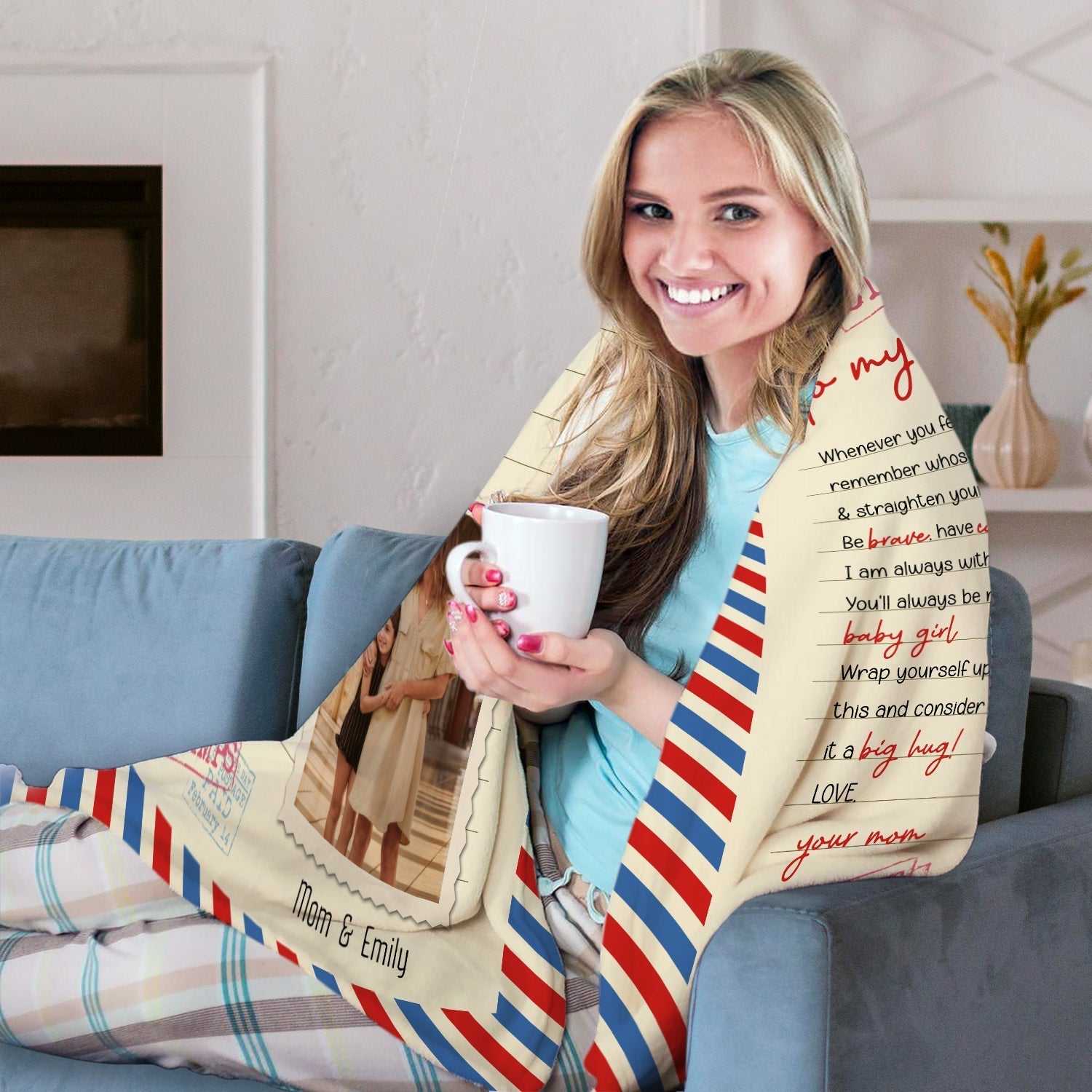 Daughter Valentine's Day - Personalized Valentine's Day gift For Daughter From Mom - Custom Blanket - Elizabethfashions