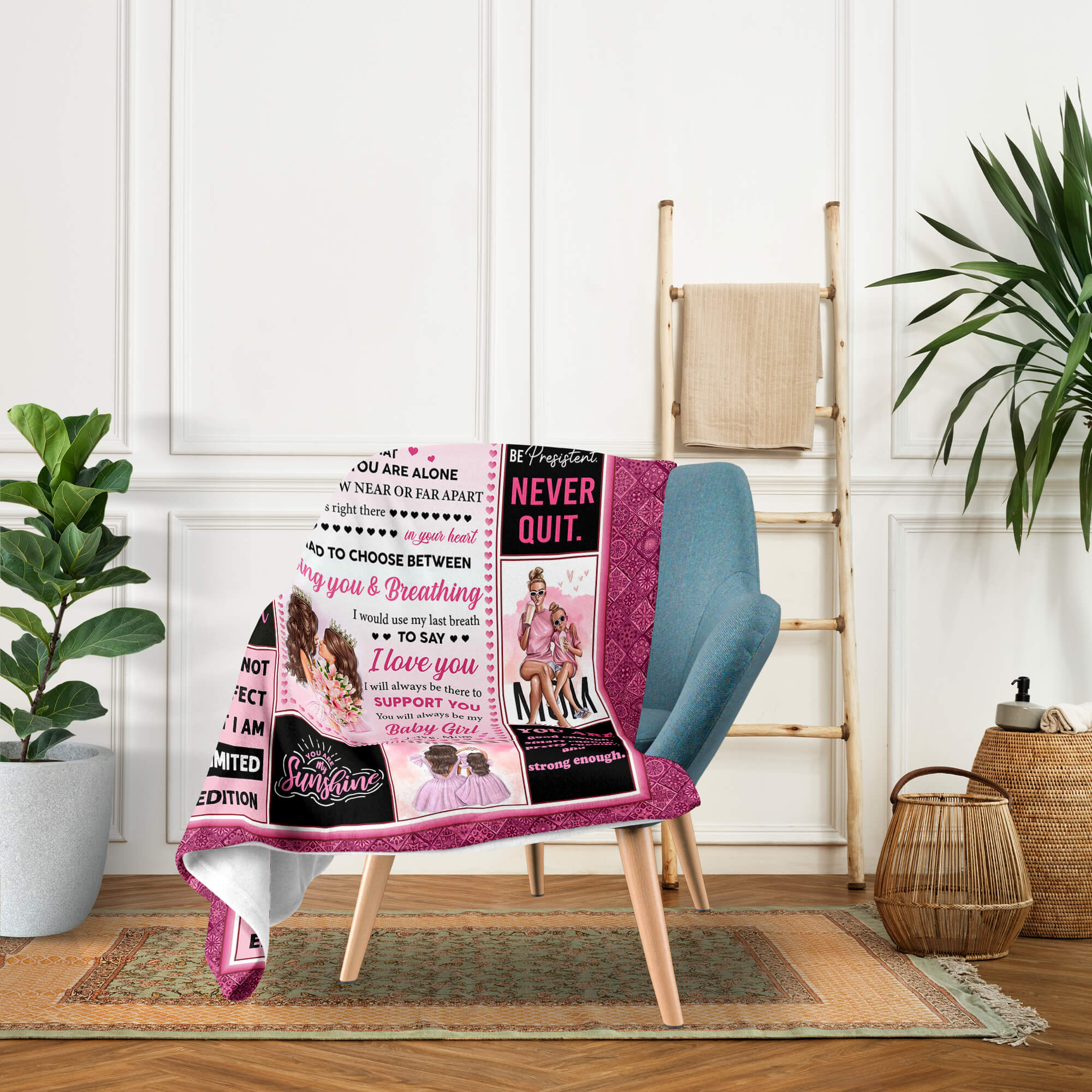 To My Daughter Blanket From Mom - Personalized Birthday, Valentine's Day or Christmas gift For Daughter - Custom Blanket - Elizabethfashions