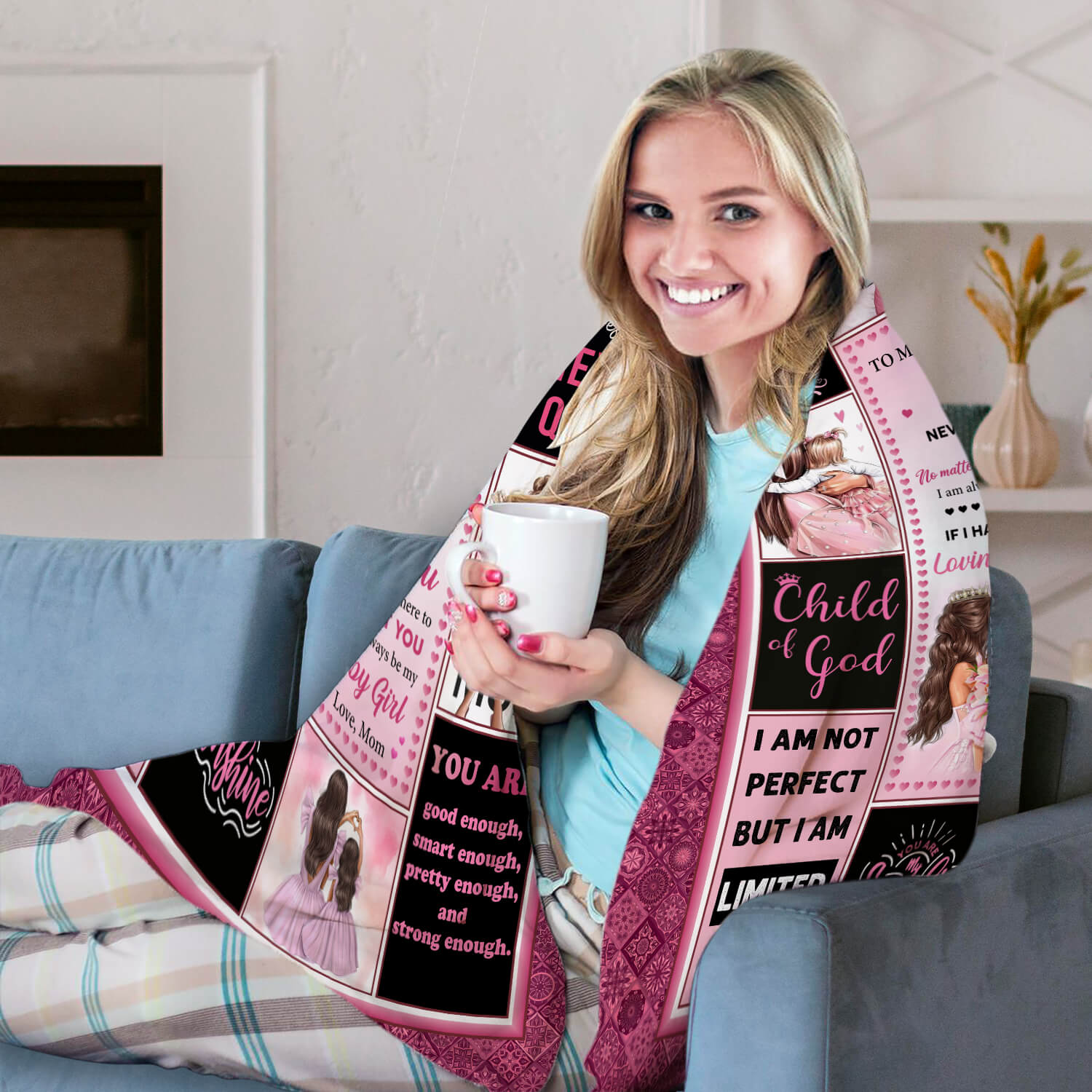 To My Daughter Blanket From Mom - Personalized Birthday, Valentine's Day or Christmas gift For Daughter - Custom Blanket - Elizabethfashions