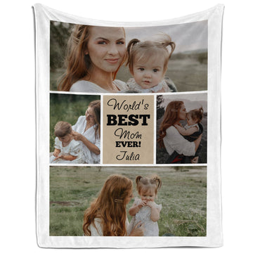 World's Best Mom - Personalized Mother's Day, Birthday, Valentine's Day or Christmas gift For Mom - Custom Blanket - Elizabethfashions