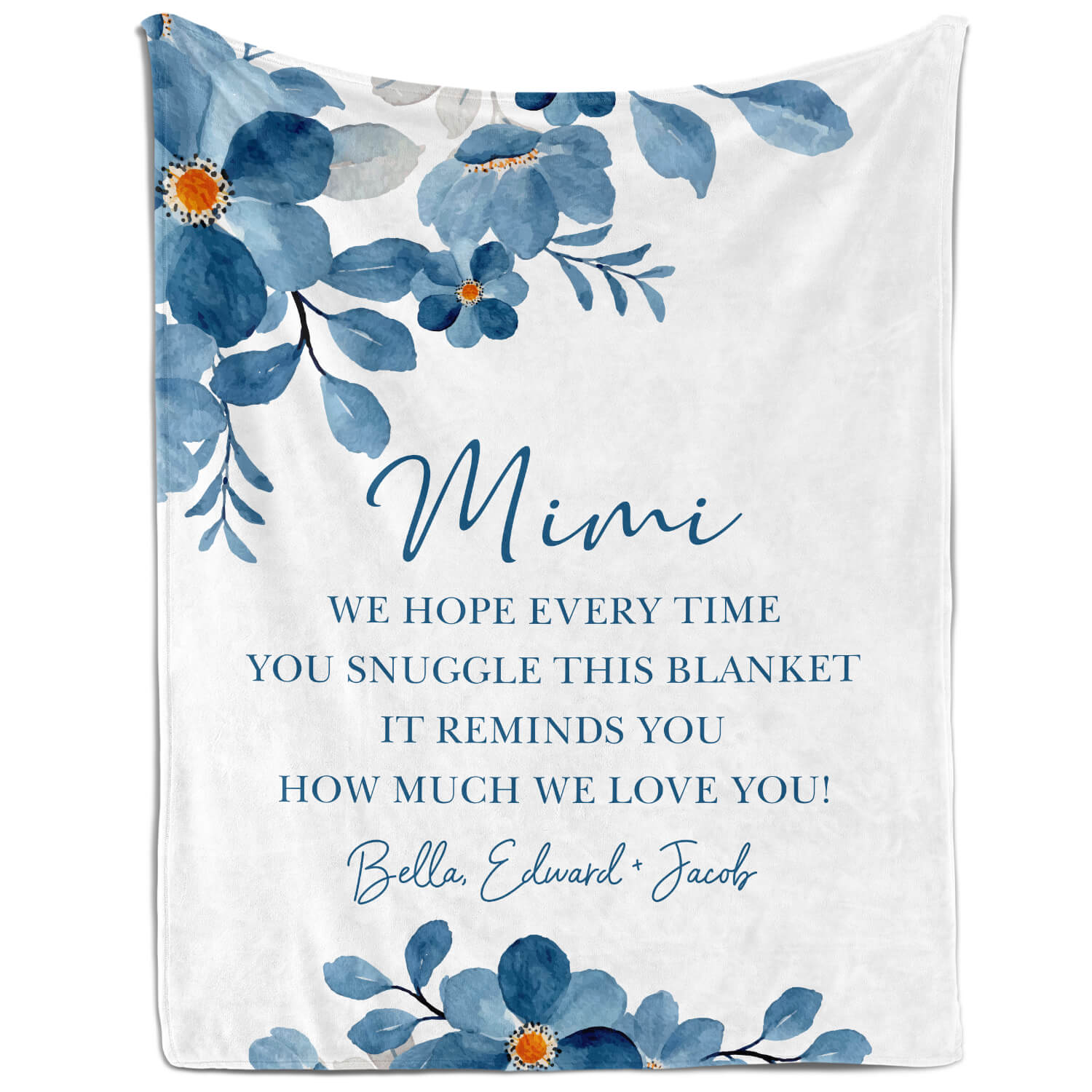 Hope Everytime You Snuggle In This Blanket - Personalized Mother's Day, Birthday, Valentine's Day or Christmas gift For Grandma - Custom Blanket - Elizabethfashions