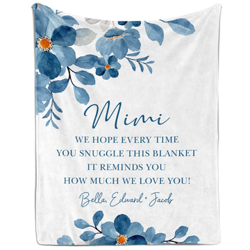 Hope Everytime You Snuggle In This Blanket - Personalized Mother's Day, Birthday, Valentine's Day or Christmas gift For Grandma - Custom Blanket - Elizabethfashions