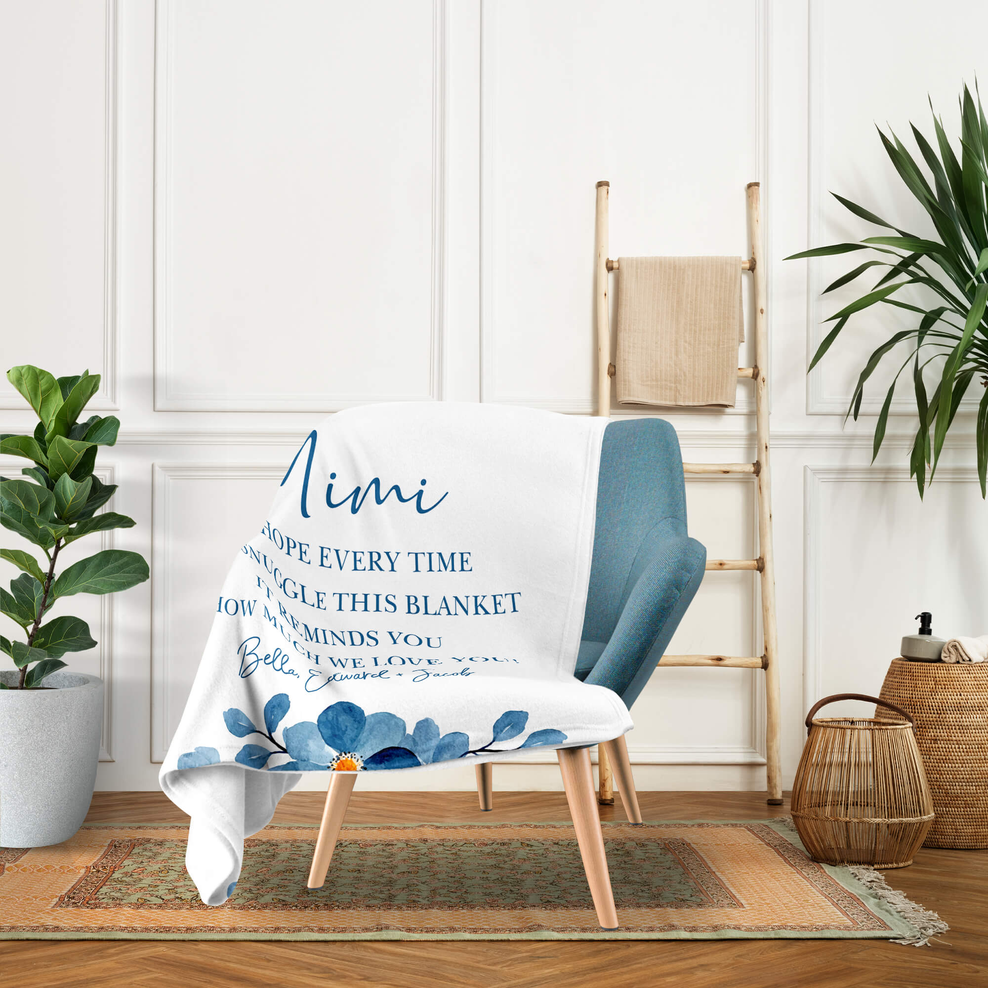 Hope Everytime You Snuggle In This Blanket - Personalized Mother's Day, Birthday, Valentine's Day or Christmas gift For Grandma - Custom Blanket - Elizabethfashions