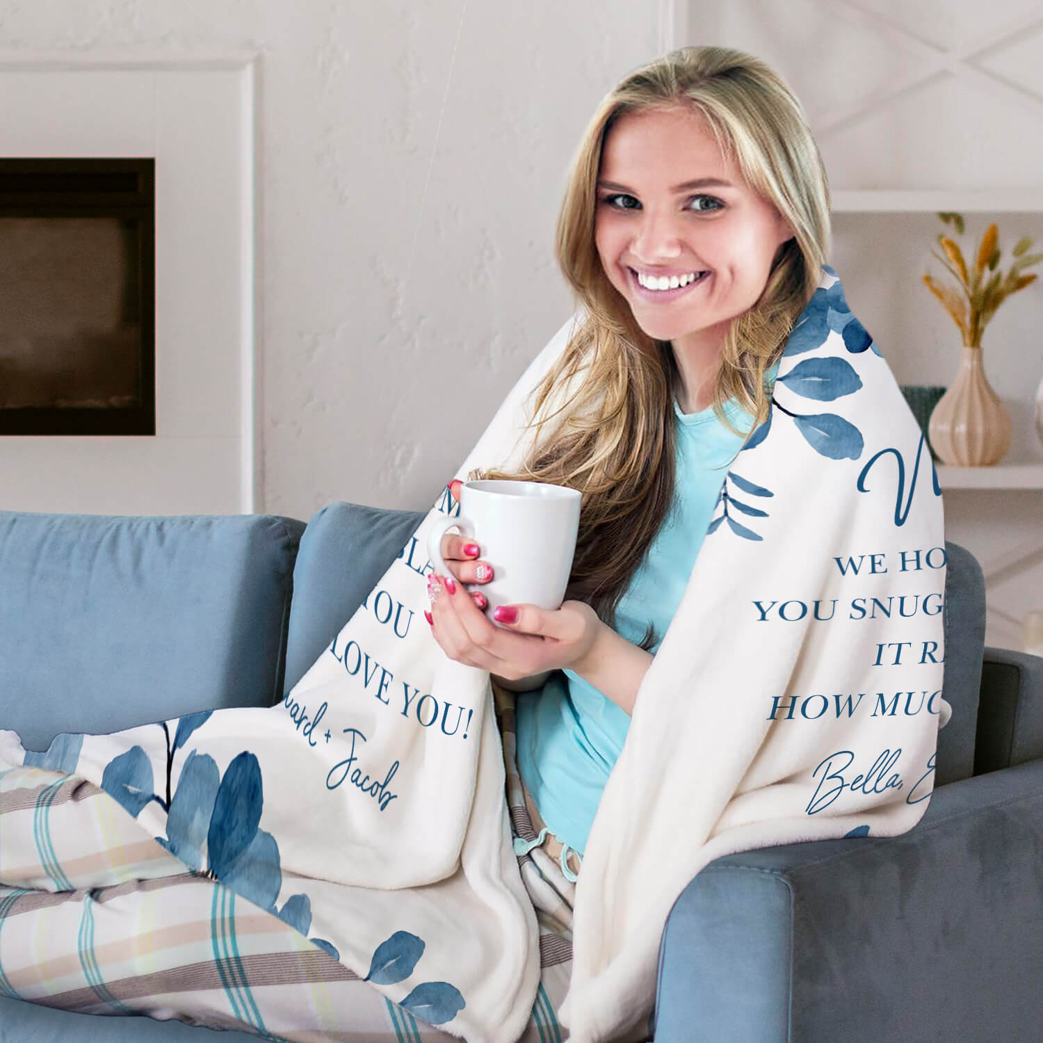 Hope Everytime You Snuggle In This Blanket - Personalized Mother's Day, Birthday, Valentine's Day or Christmas gift For Grandma - Custom Blanket - Elizabethfashions