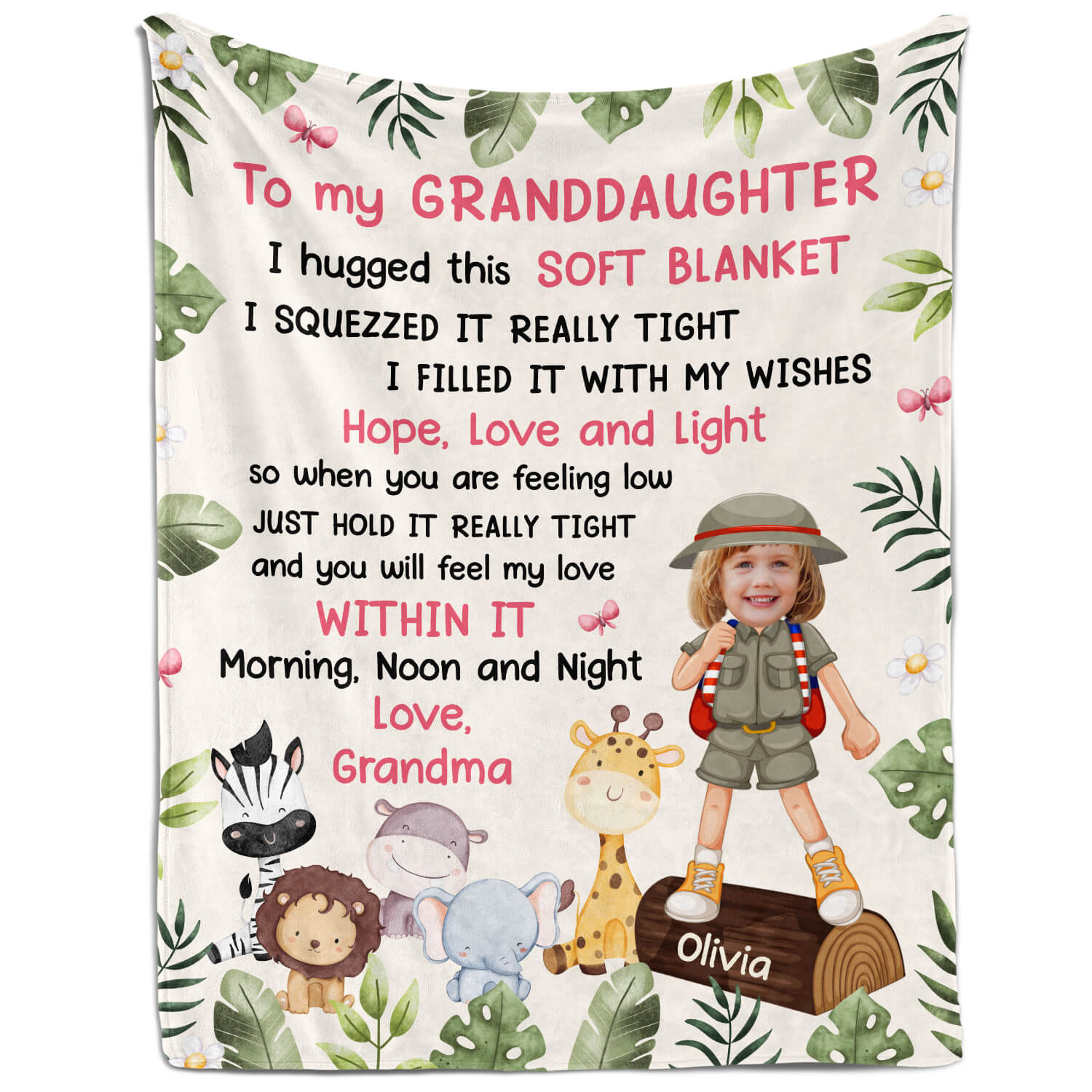 To My Granddaughter - Personalized Mother's Day, Birthday, Valentine's Day or Christmas gift For Granddaughter - Custom Blanket - Elizabethfashions