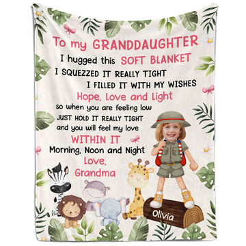 To My Granddaughter - Personalized Mother's Day, Birthday, Valentine's Day or Christmas gift For Granddaughter - Custom Blanket - Elizabethfashions