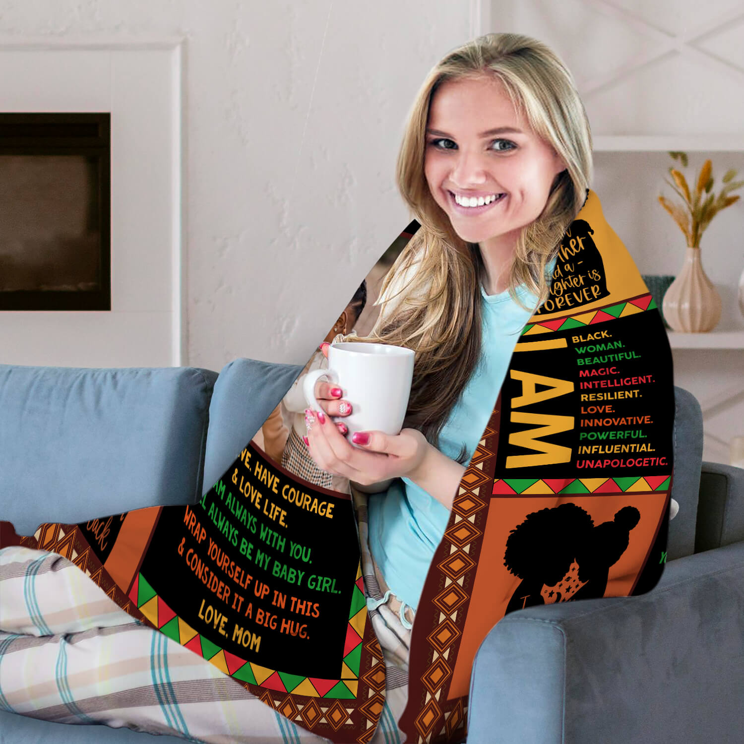 To My Daughter - Personalized  gift For Black Daughter - Custom Blanket - Elizabethfashions