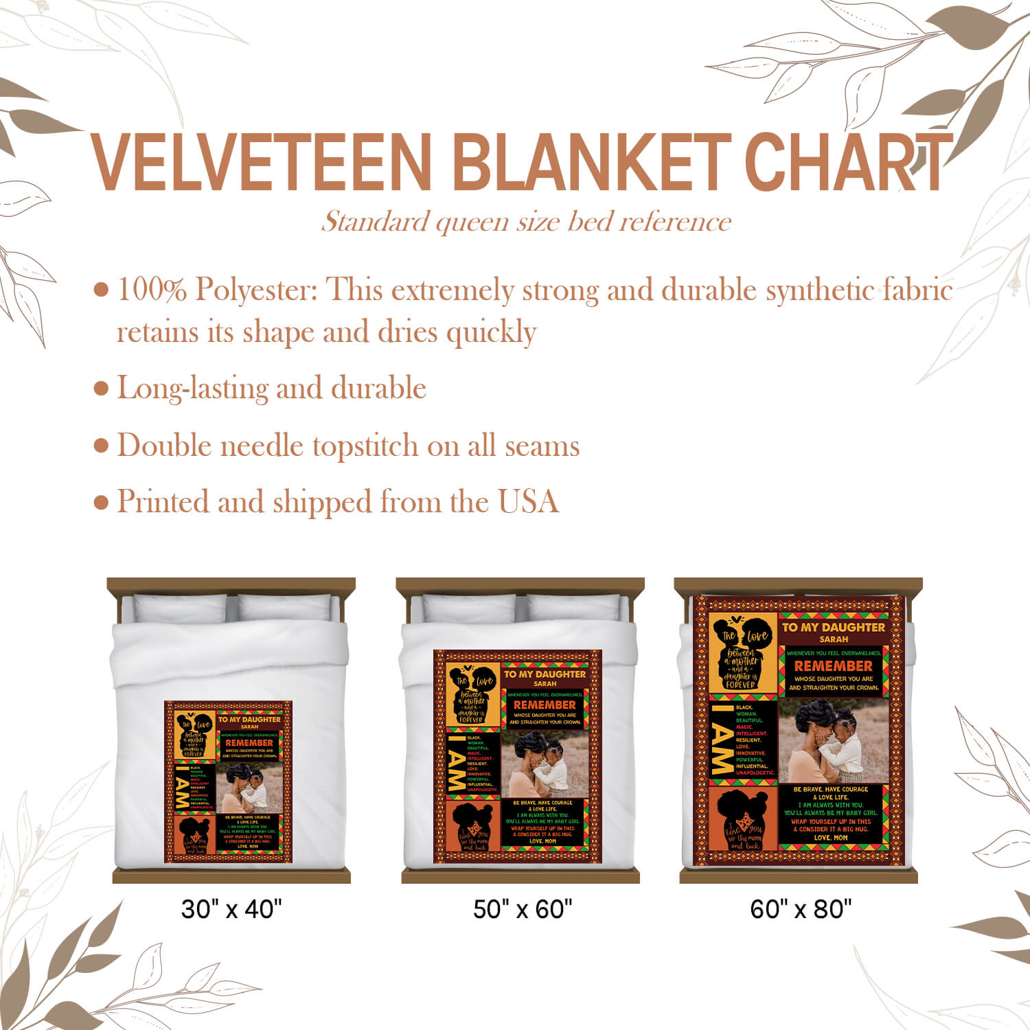 To My Daughter - Personalized  gift For Black Daughter - Custom Blanket - Elizabethfashions