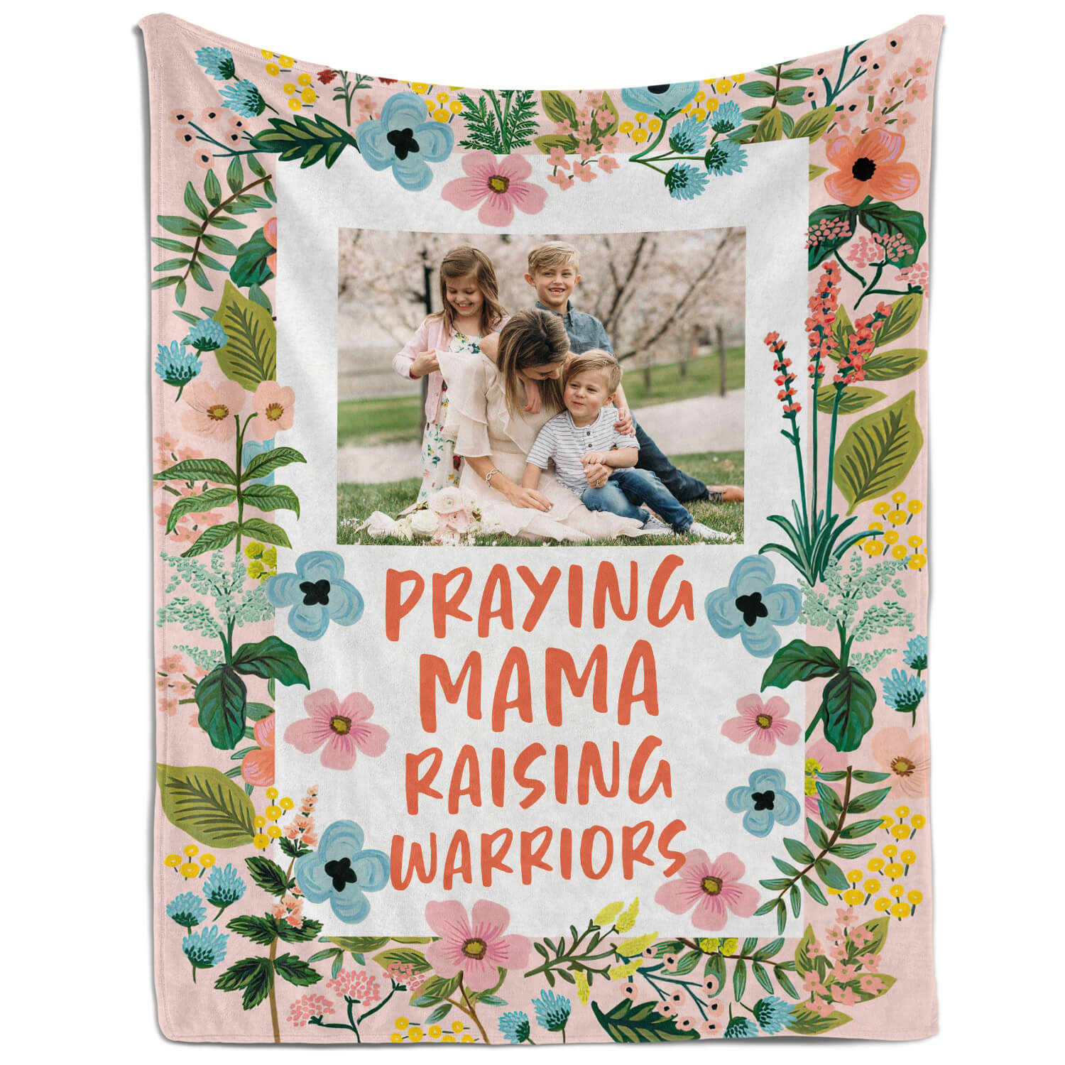 Praying Mama Raising Warriors - Personalized  gift For Christan Mom - Custom Blanket - Elizabethfashions