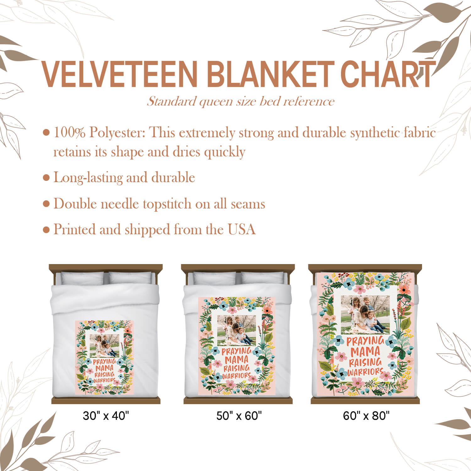 Praying Mama Raising Warriors - Personalized  gift For Christan Mom - Custom Blanket - Elizabethfashions