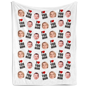 I Love You Mom - Personalized  gift For Mom - Custom Blanket - Elizabethfashions