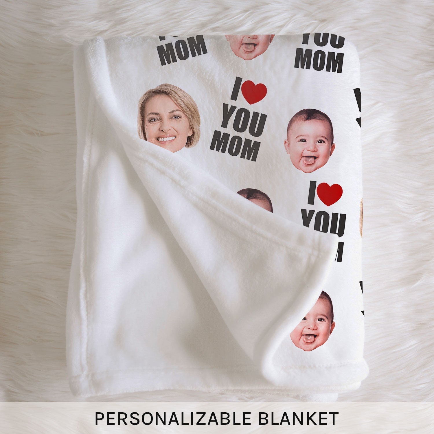 I Love You Mom - Personalized  gift For Mom - Custom Blanket - Elizabethfashions