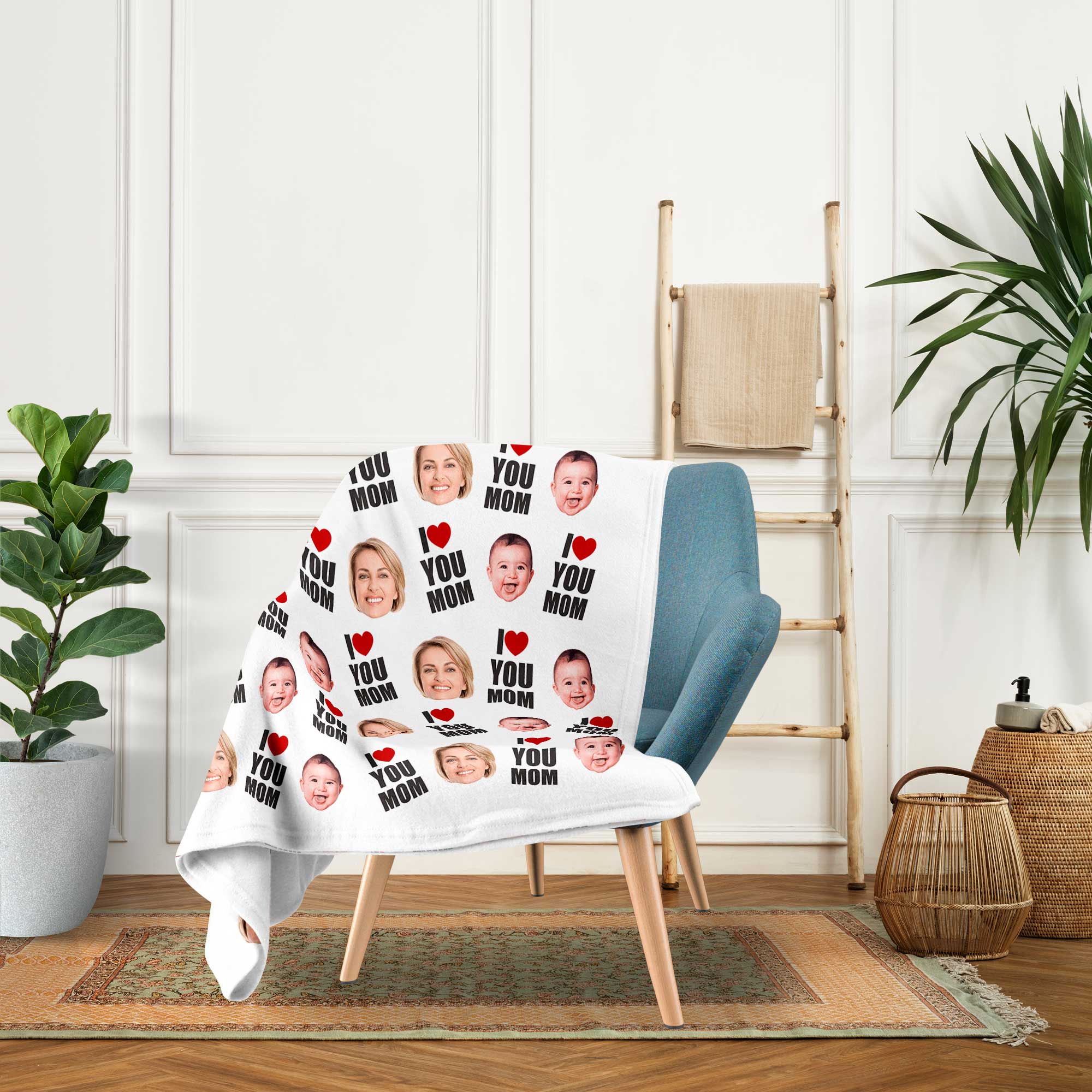 I Love You Mom - Personalized  gift For Mom - Custom Blanket - Elizabethfashions