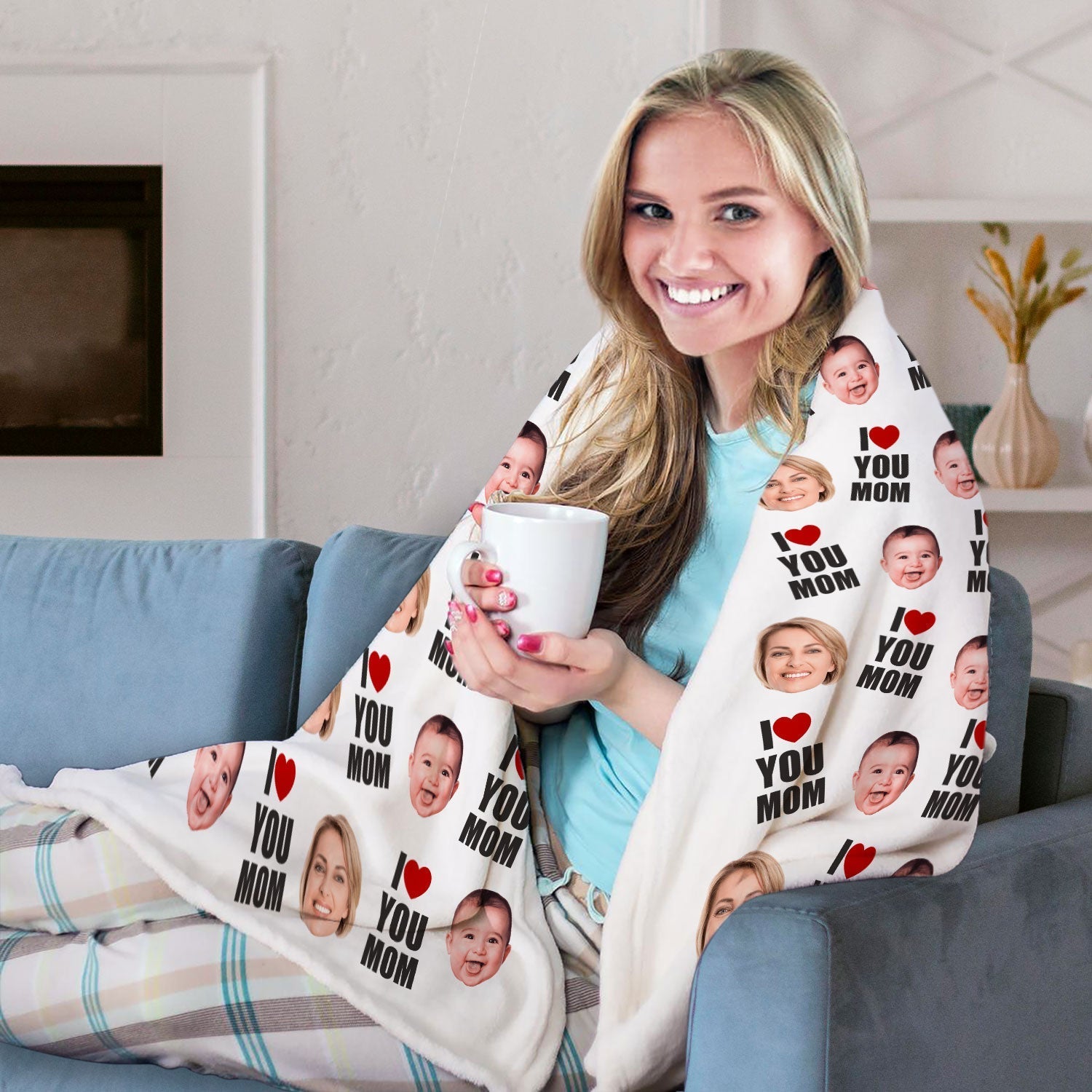 I Love You Mom - Personalized  gift For Mom - Custom Blanket - Elizabethfashions