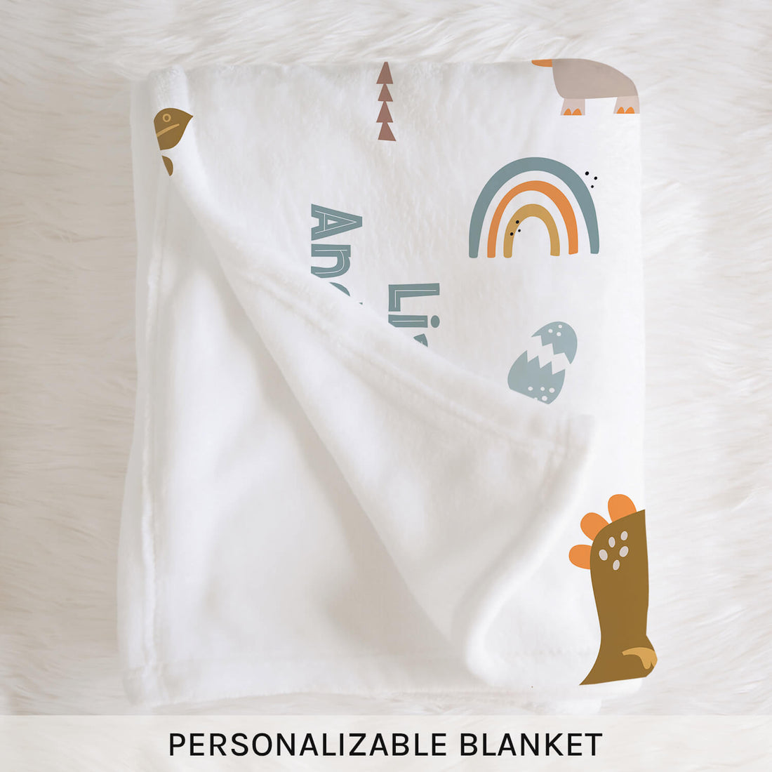 Dino Four - Personalized 4th Birthday gift For 4 Year Old - Custom Blanket - Elizabethfashions