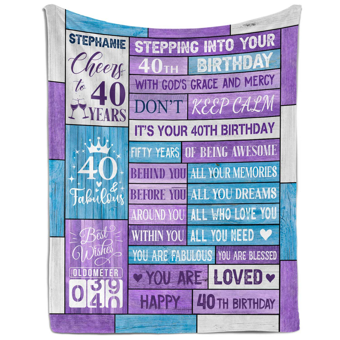 Stepping Into Your 40th Birthday - Personalized 40th Birthday gift For 40 Year Old - Custom Blanket - Elizabethfashions