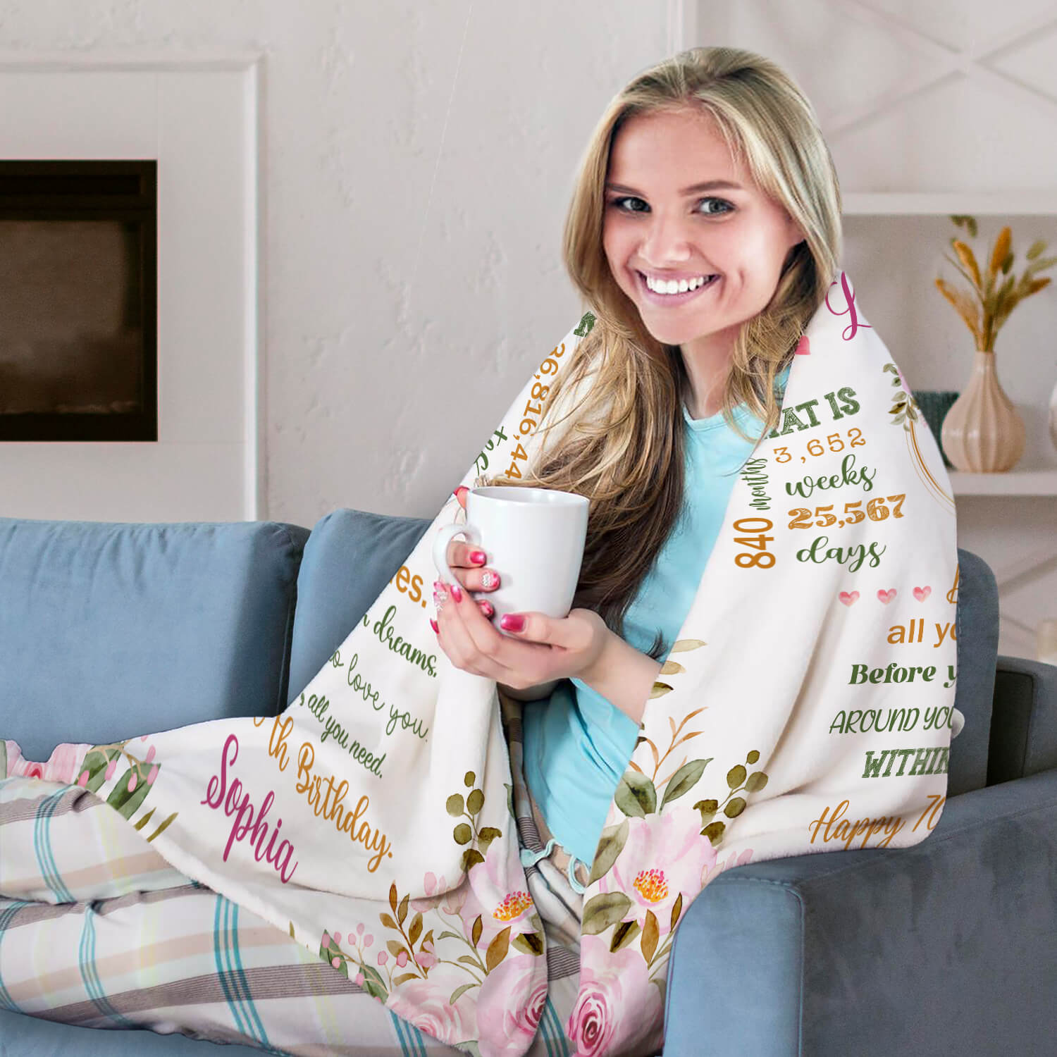 You Have Been Loved For 70 Years - Personalized 70th Birthday gift For 70 Year Old Women - Custom Blanket - Elizabethfashions