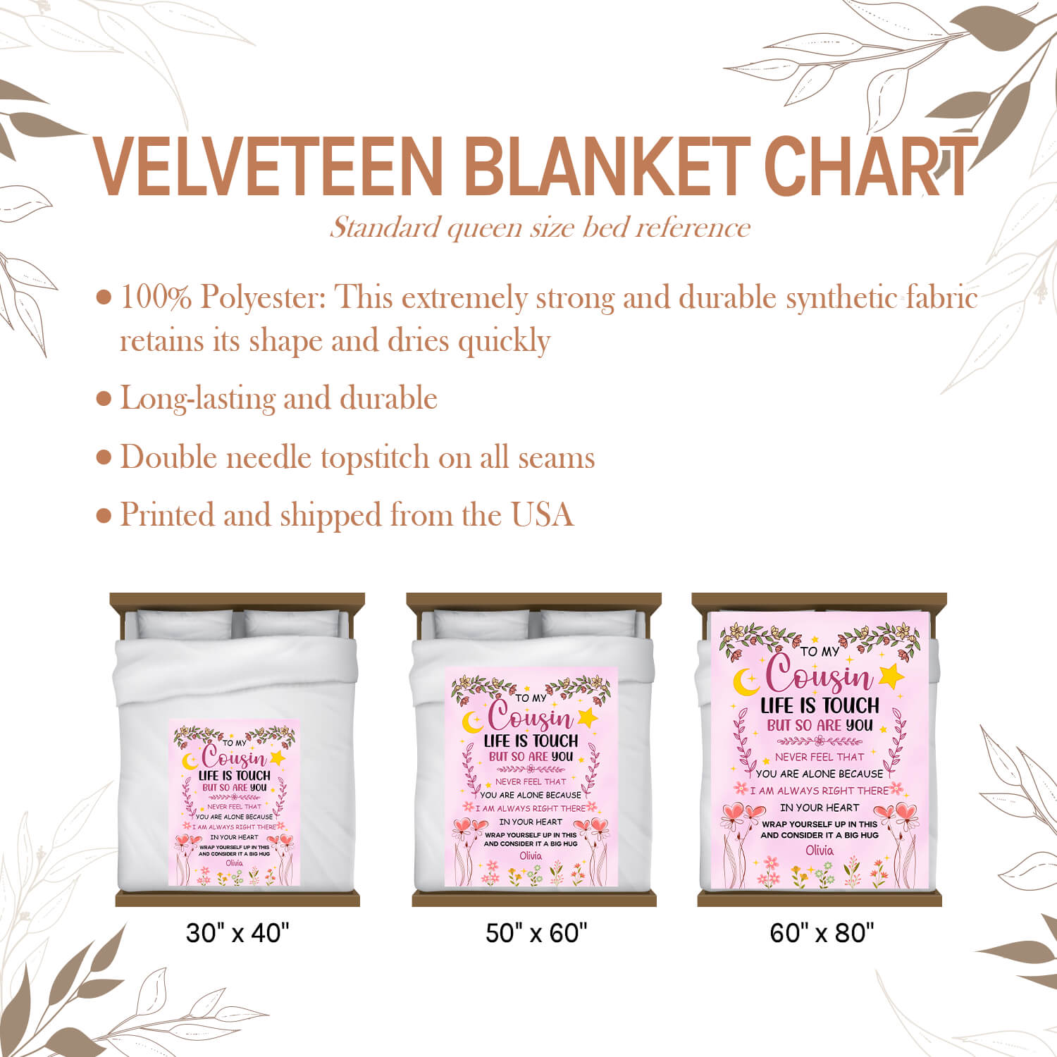 To My Cousin - Personalized  gift For Cousin - Custom Blanket - Elizabethfashions