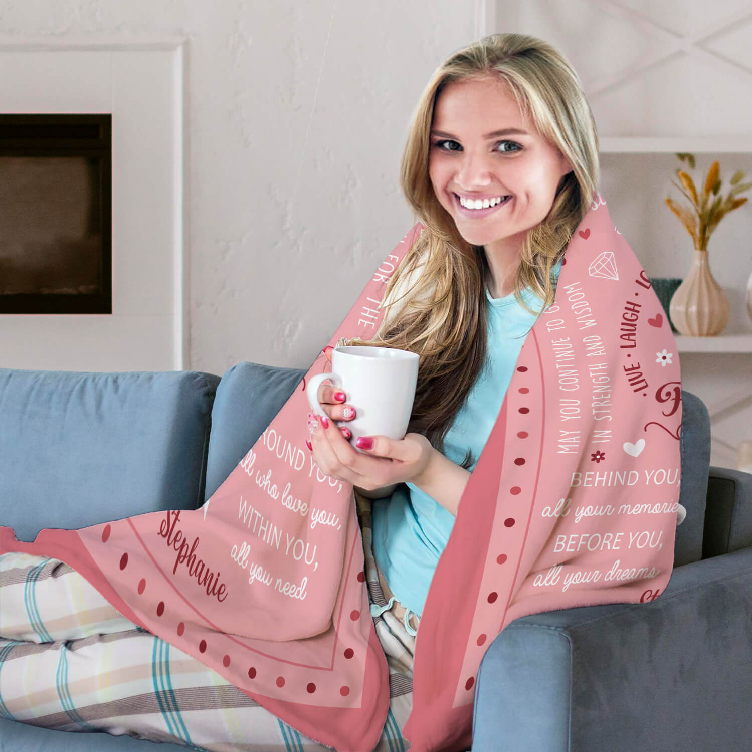 21 & Fabulous - Personalized 21st Birthday gift For 21 Year Old Girl - Custom Blanket - Elizabethfashions