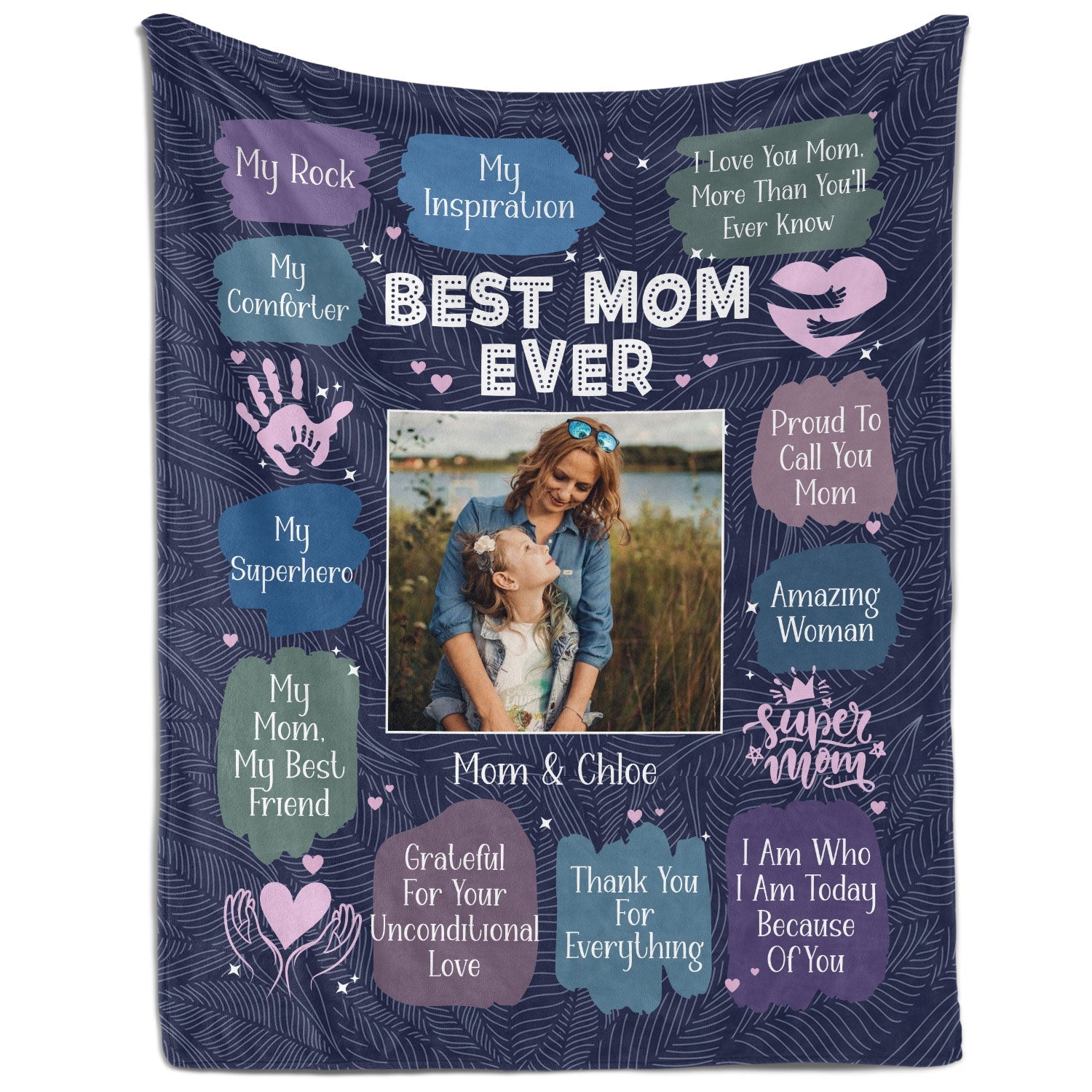 Best Mom Ever - Personalized  gift For Mom - Custom Blanket - Elizabethfashions