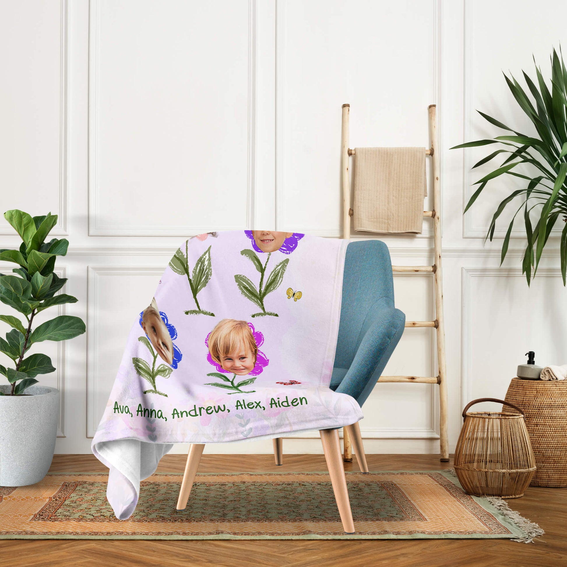 From A Mother's Love, A Garden Grows - Personalized  gift For Mom - Custom Blanket - Elizabethfashions
