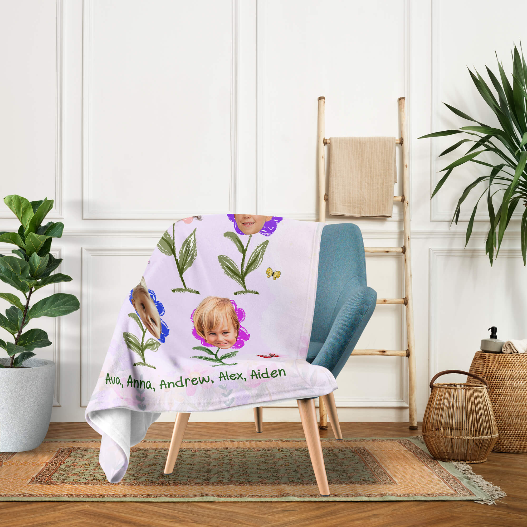 From A Mother's Love, A Garden Grows - Personalized  gift For Mom - Custom Blanket - Elizabethfashions