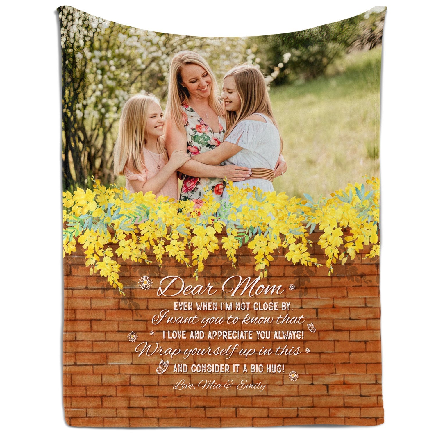 Dear Mom - Personalized  gift For Mom - Custom Blanket - Elizabethfashions