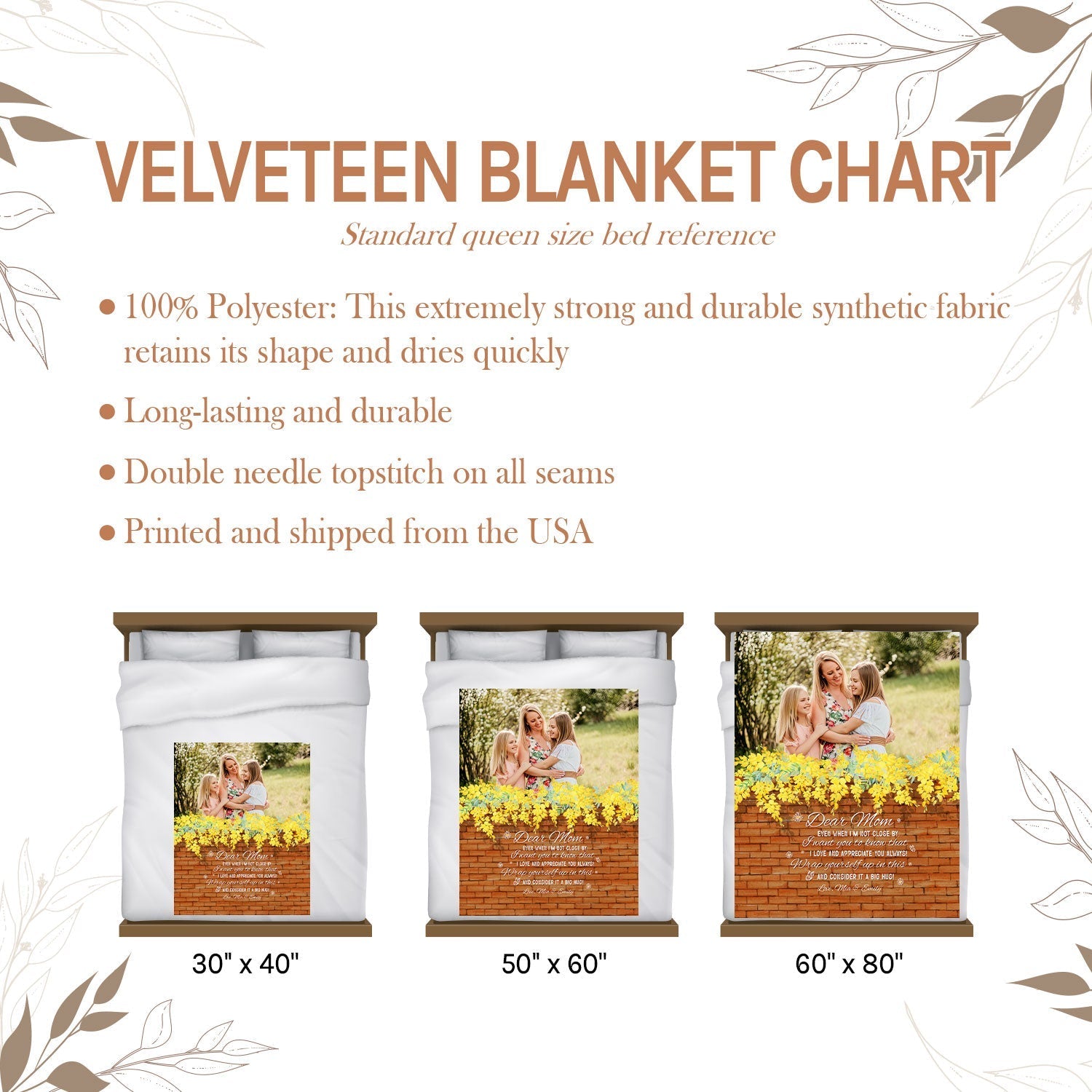 Dear Mom - Personalized  gift For Mom - Custom Blanket - Elizabethfashions