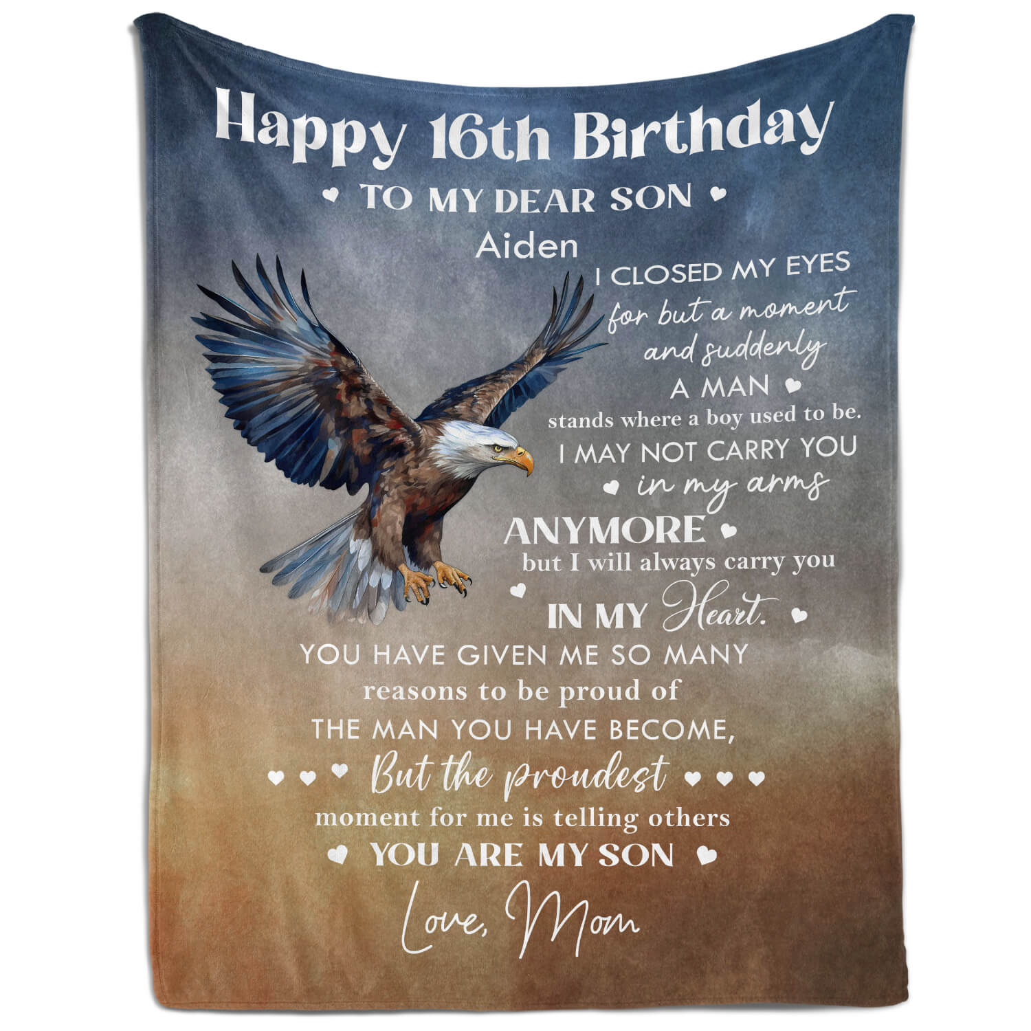 Happy 16th Birthday - Personalized 16th Birthday gift For Son - Custom Blanket - Elizabethfashions