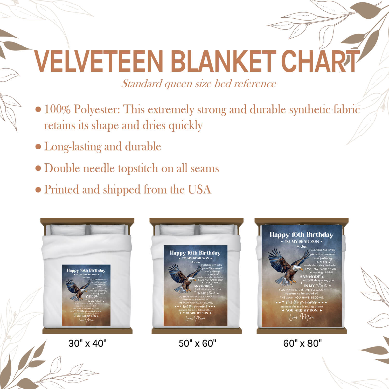 Happy 16th Birthday - Personalized 16th Birthday gift For Son - Custom Blanket - Elizabethfashions