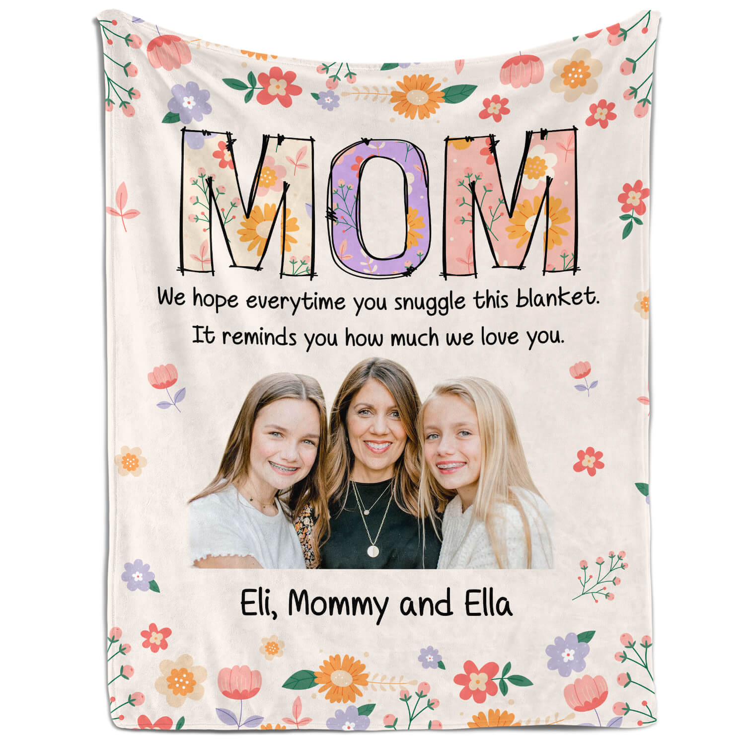 Everytime You Snuggle In This Blanket - Personalized  gift For Mom - Custom Blanket - Elizabethfashions