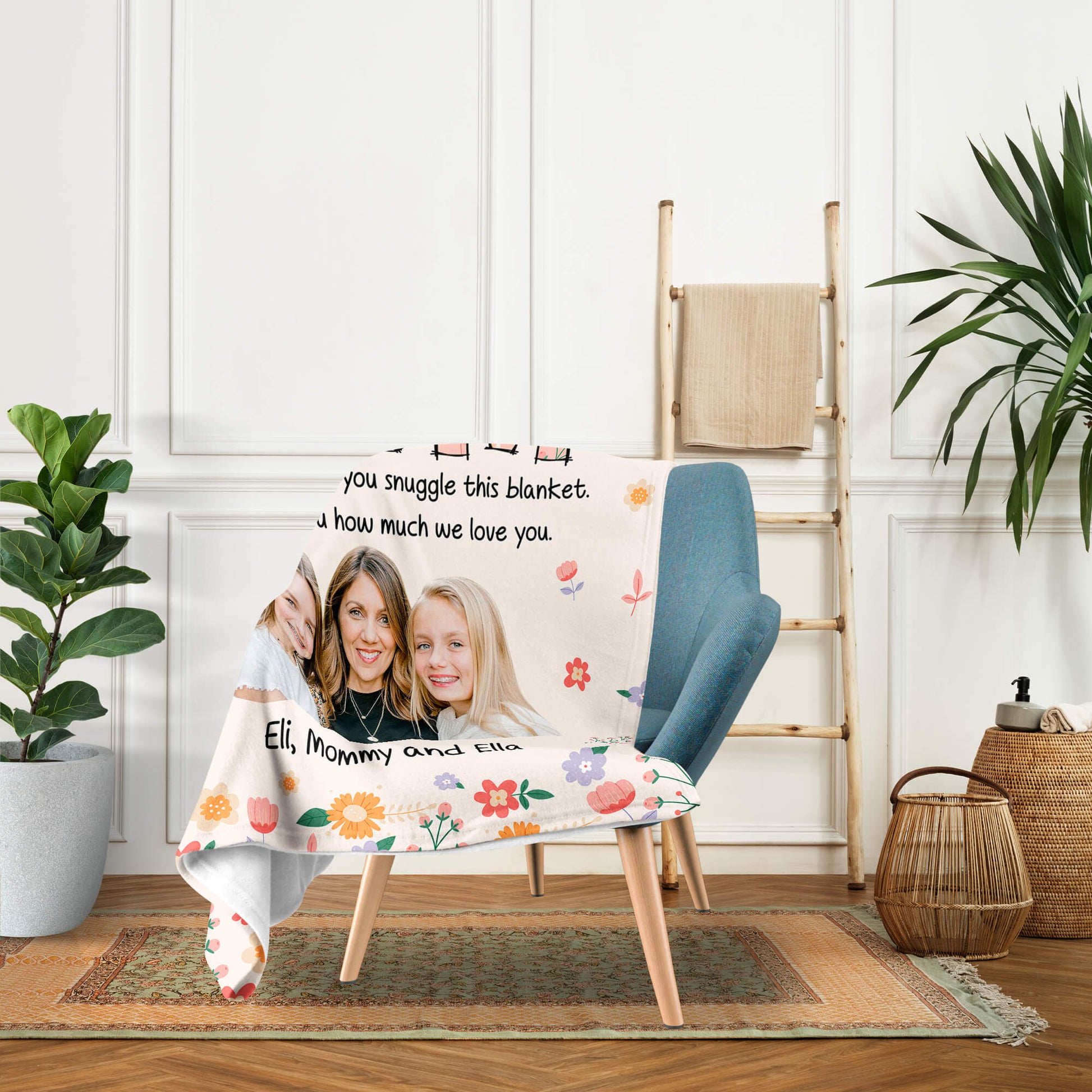 Everytime You Snuggle In This Blanket - Personalized  gift For Mom - Custom Blanket - Elizabethfashions