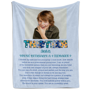 You're Officially A Teenager - Personalized  gift For 13 Year Old - Custom Blanket - Elizabethfashions