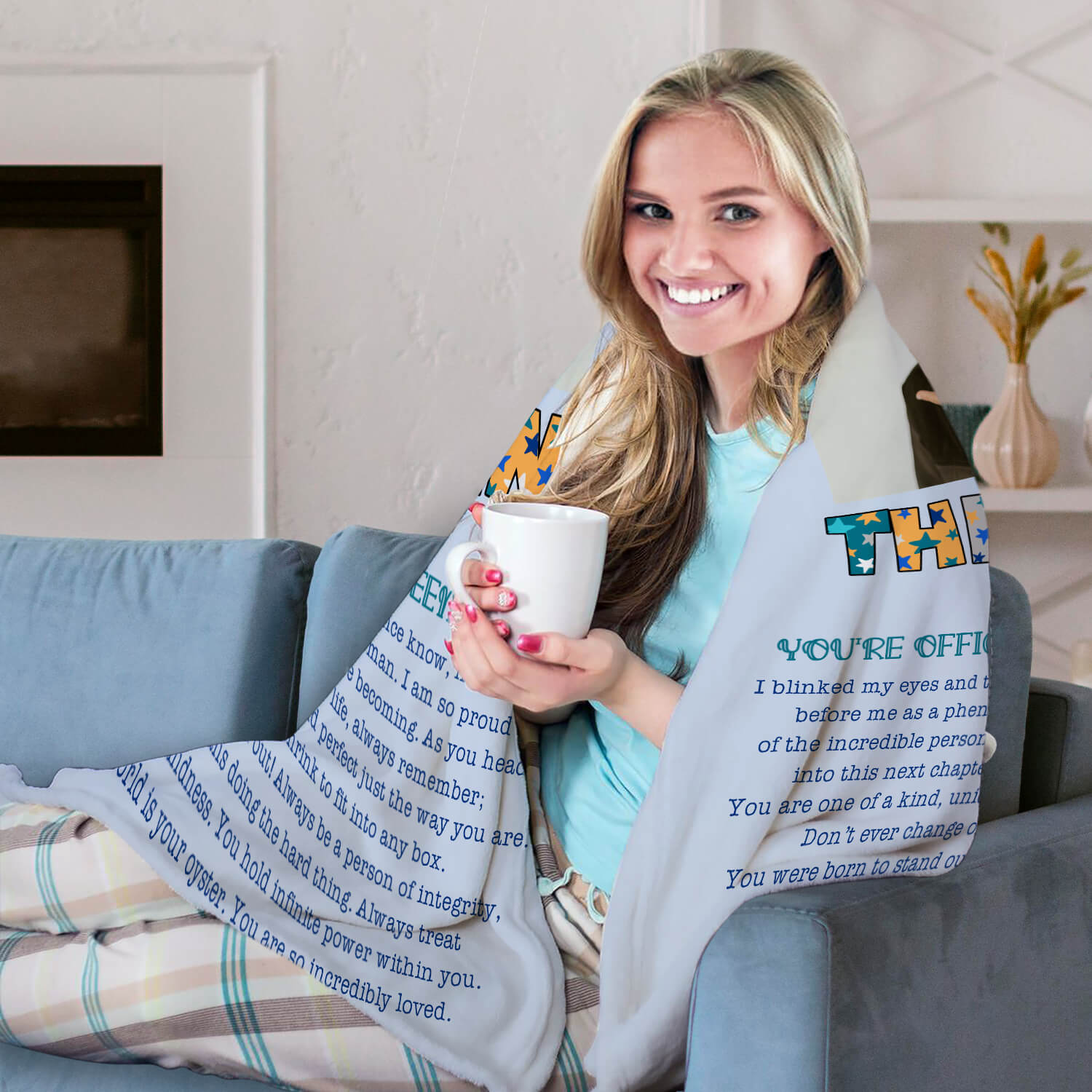 You're Officially A Teenager - Personalized  gift For 13 Year Old - Custom Blanket - Elizabethfashions