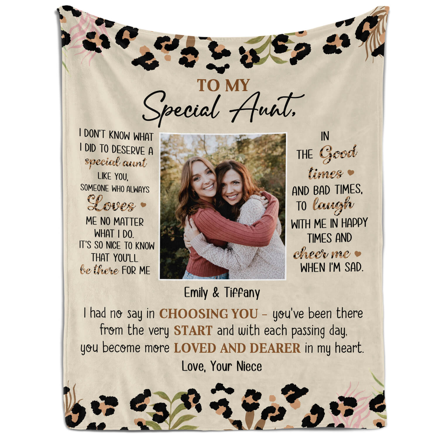 To My Special Aunt - Personalized gift For Aunt - Custom Blanket - Elizabeth Fashions