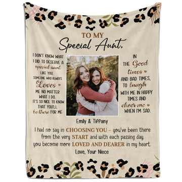 To My Special Aunt - Personalized gift For Aunt - Custom Blanket - Elizabeth Fashions