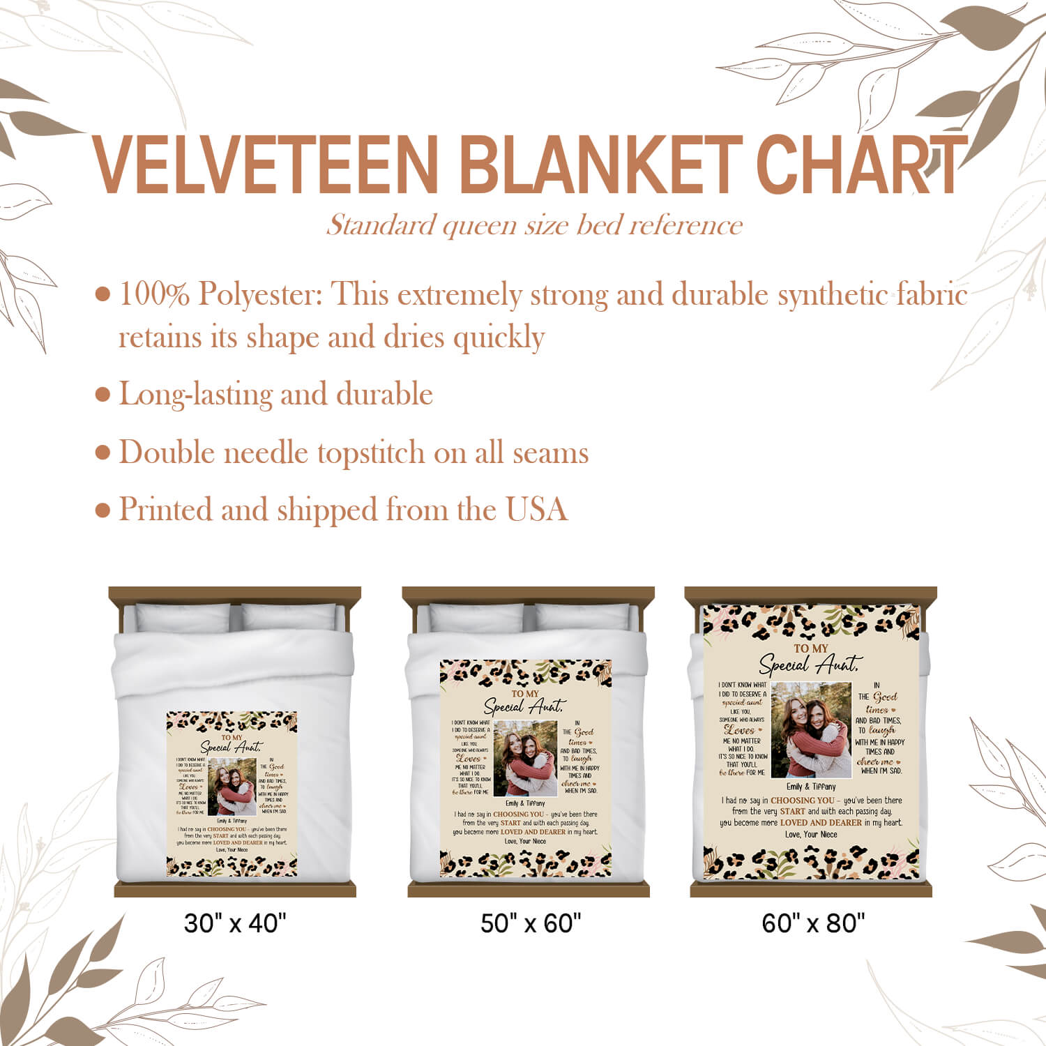 To My Special Aunt - Personalized gift For Aunt - Custom Blanket - Elizabeth Fashions